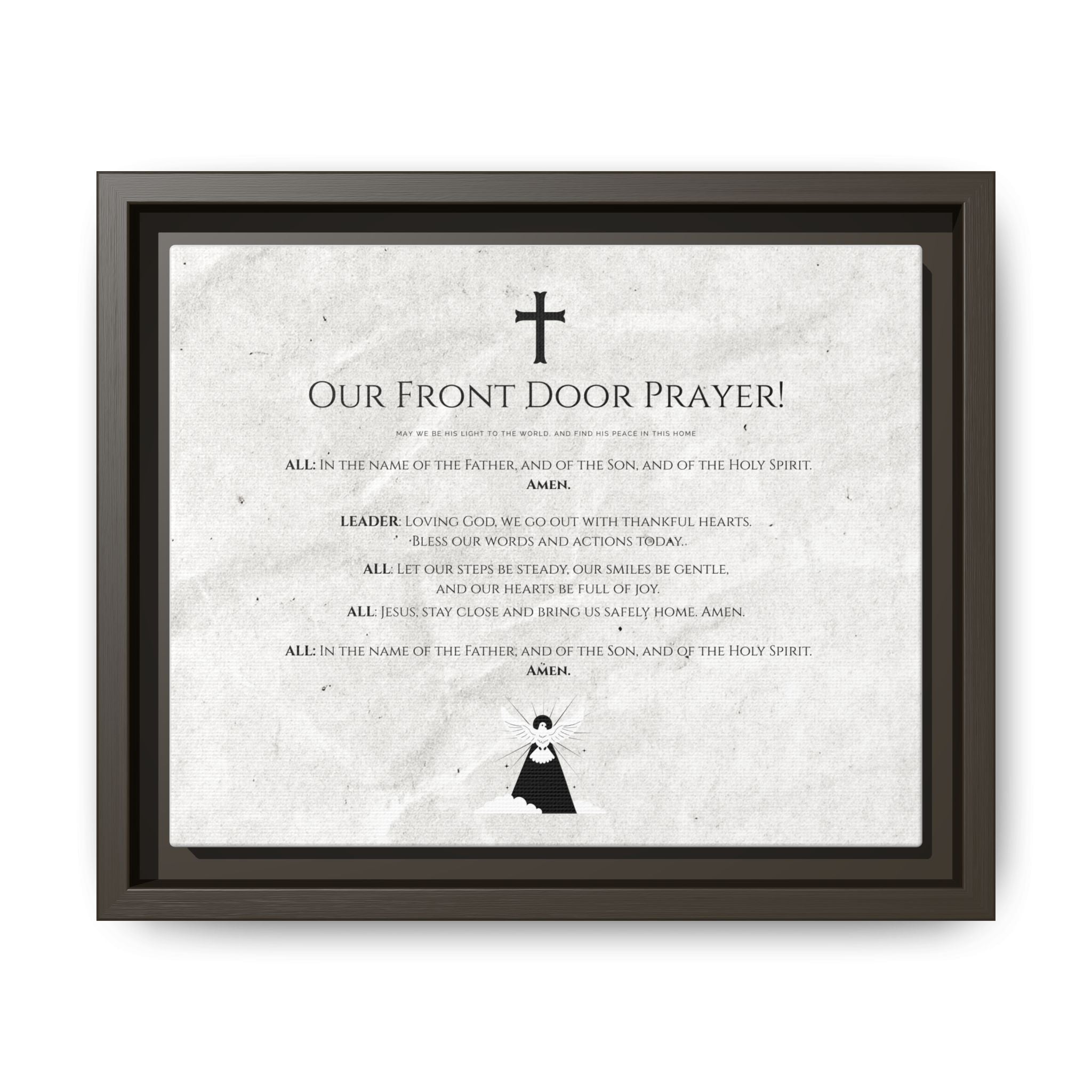 Lienzo mate enmarcado – “Oración desde la puerta de entrada”