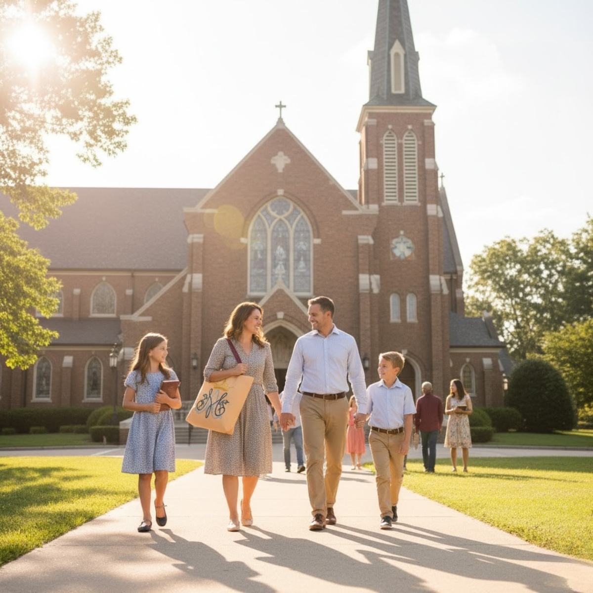 Bolso tote con monograma Marian en color melocotón – Colección Reina del Cielo