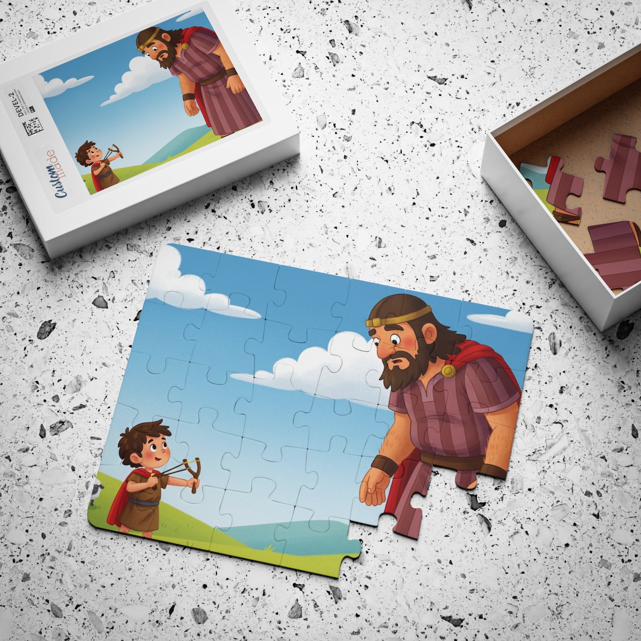 30-Piece Kids Puzzle — David and Goliath Bible Story Puzzle for Children