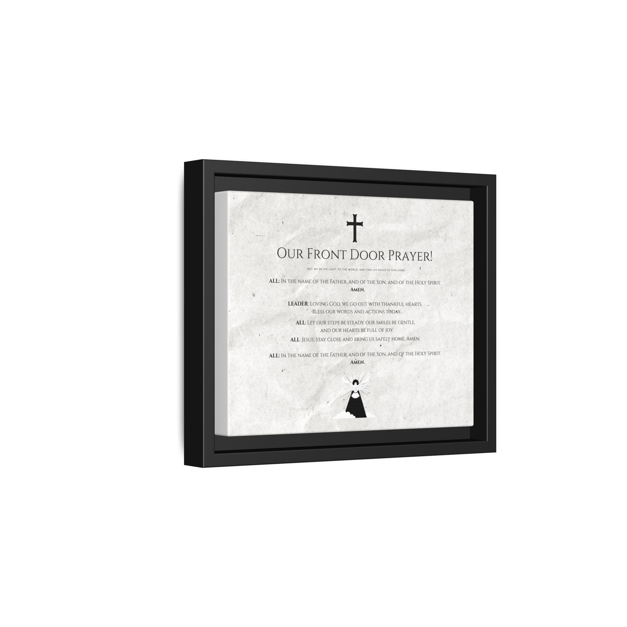 Lienzo mate enmarcado – “Oración desde la puerta de entrada”
