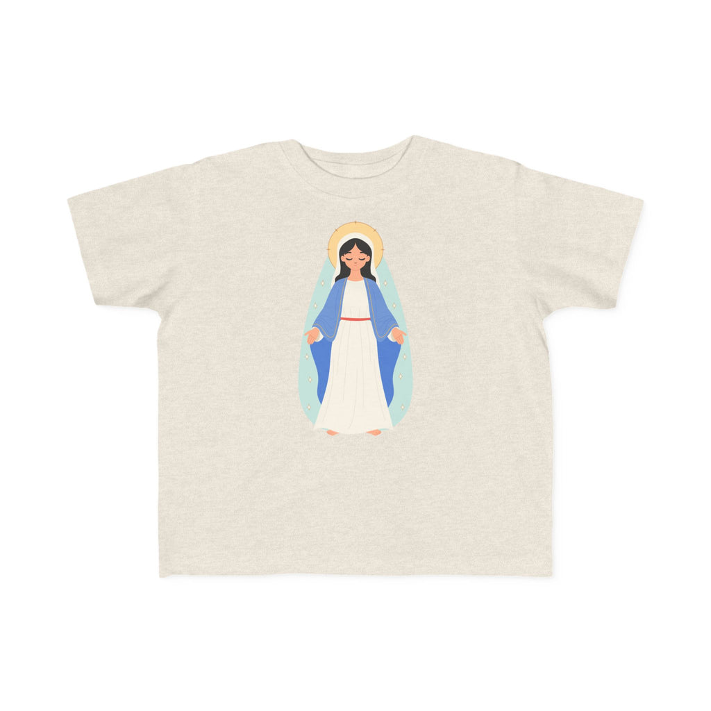 Camiseta de la Virgen María para niña | Camiseta católica suave para niña | Ropa infantil con inspiración religiosa