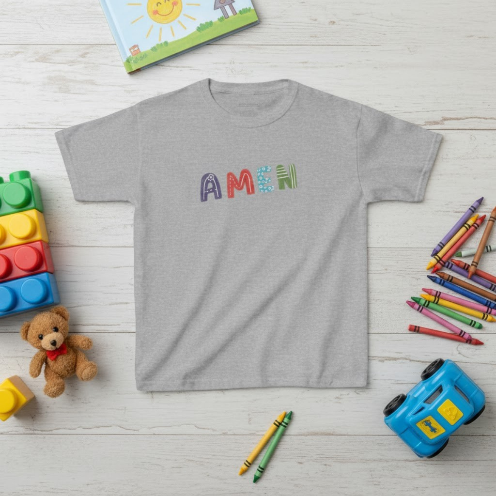 Colorful Toddler's 'AMEN' Jersey Tee - Comfortable & Fun Kids Wear