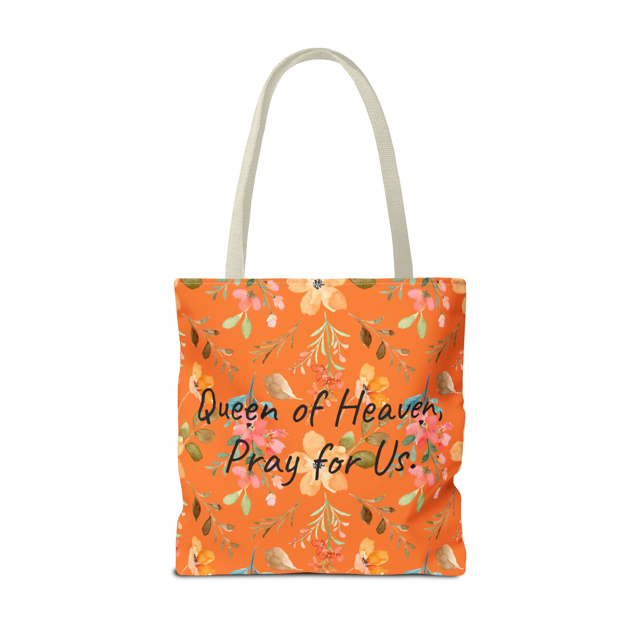 Bolso Tote Reina del Cielo – Diseño Floral Mariano | Bolso Tote Fe Católica para Mujer