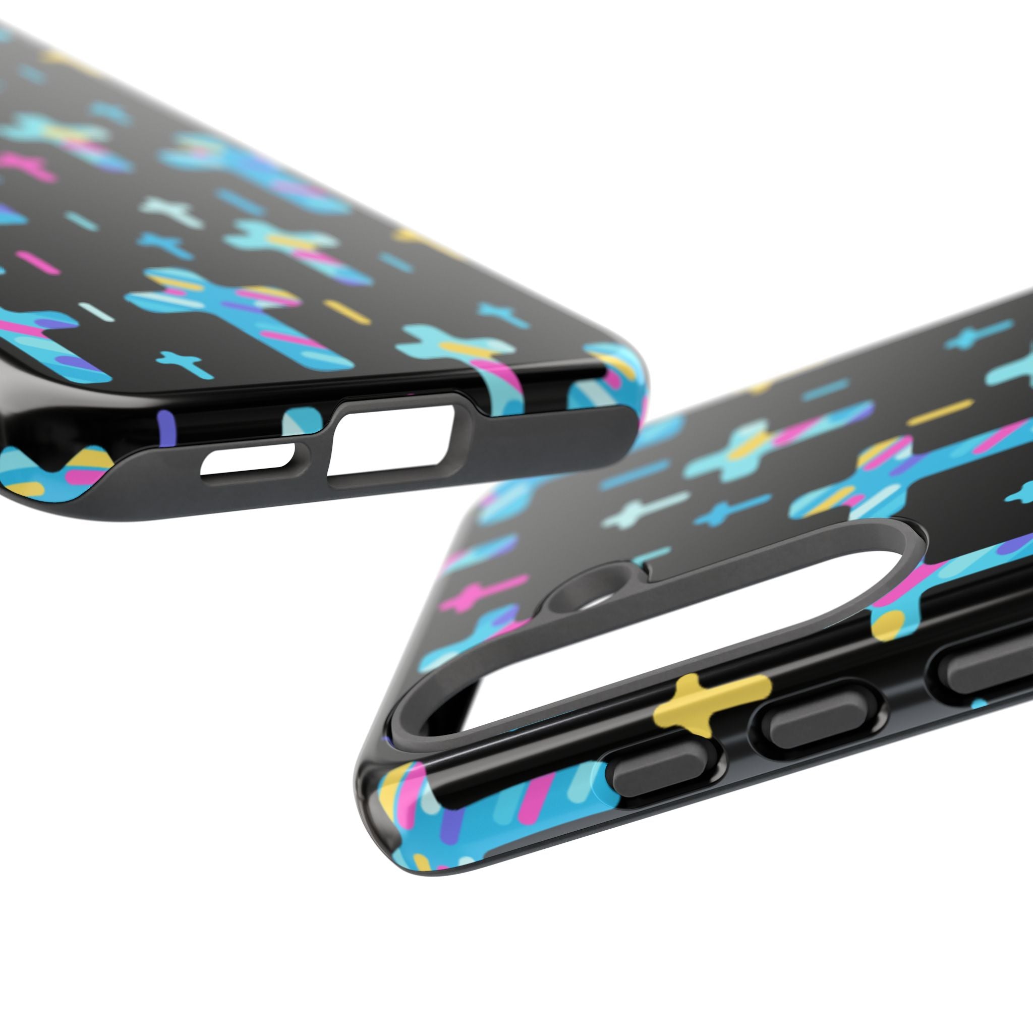 Colorful Cross Phone Case, Stylish Tough Case, Christian Phone Accessory, Unique Gift, Trendy Mobile Cover