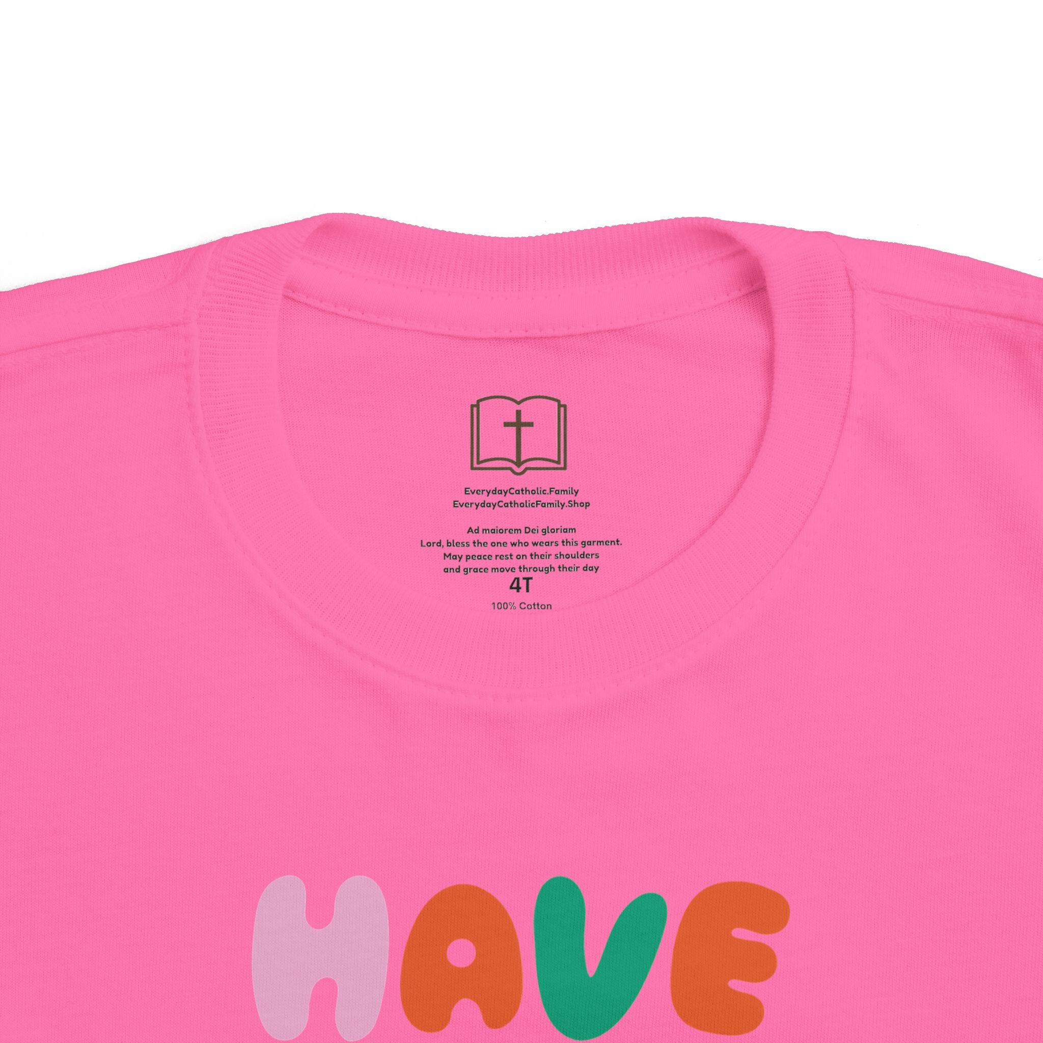 Camiseta "Ten Fe" para niños pequeños | Camiseta cristiana inspiradora para niños y niñas