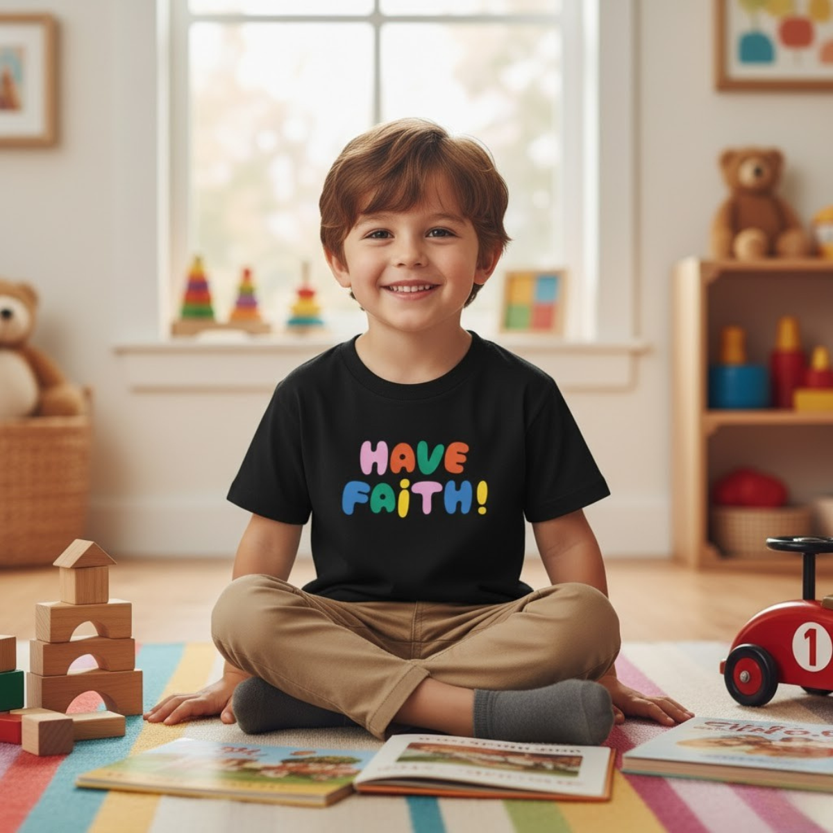 Camiseta infantil "Ten Fe" | Camiseta cristiana inspiradora para niños y niñas