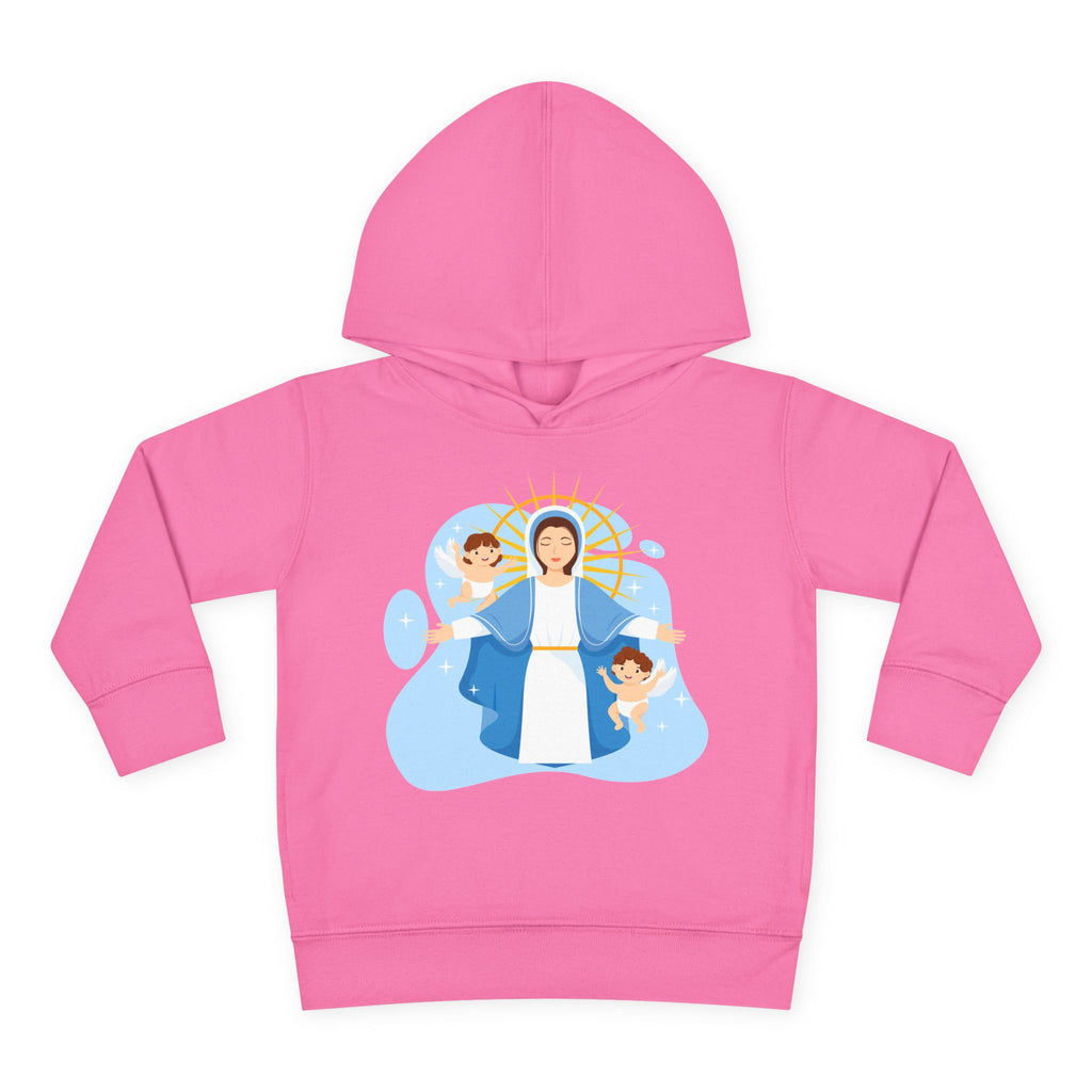 Sudadera con capucha de la Virgen María y los Querubines para niña | Suéter inspirado en la fe para niña | Ropa católica acogedora