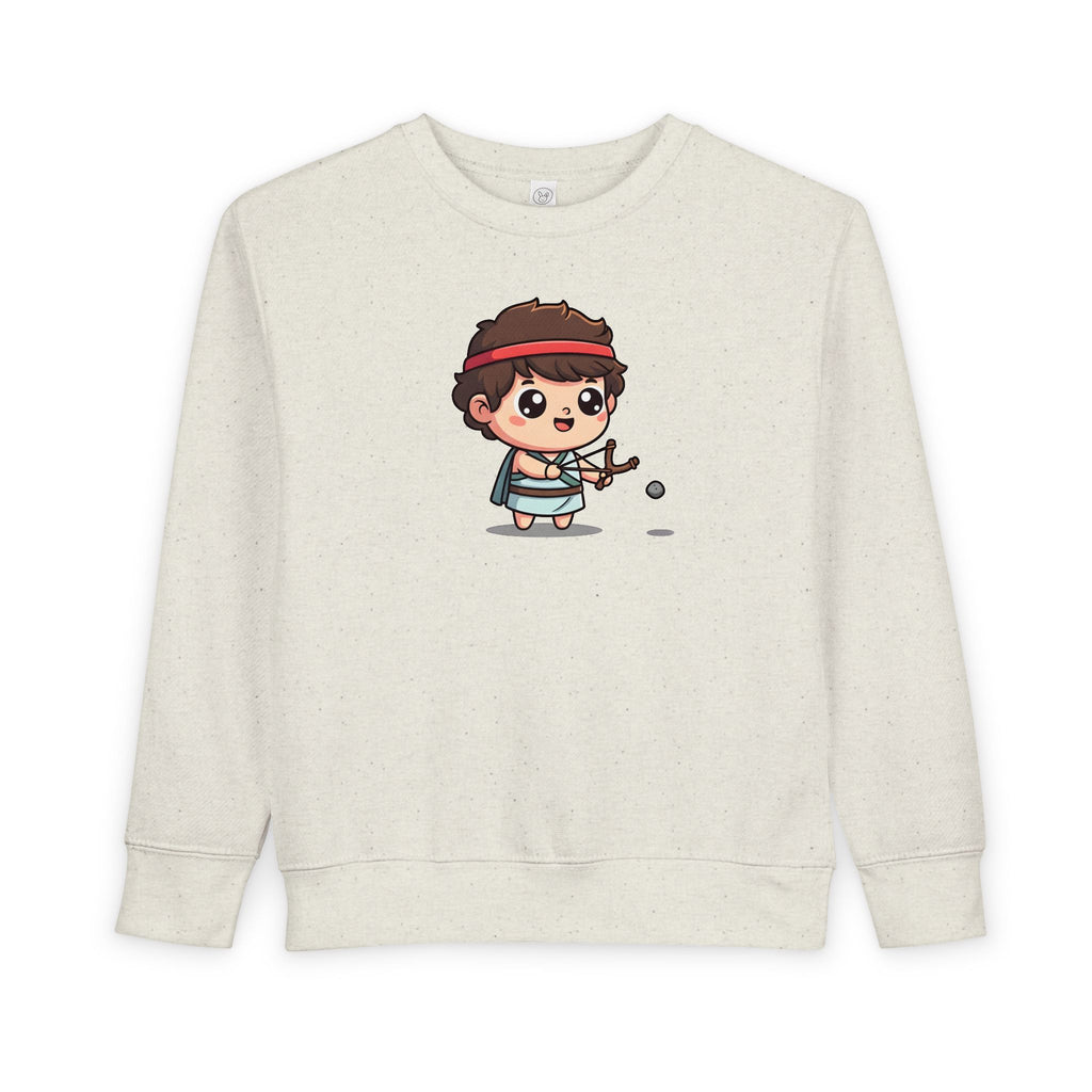 Sudadera infantil con el mensaje "David y Goliat: Valor católico" 