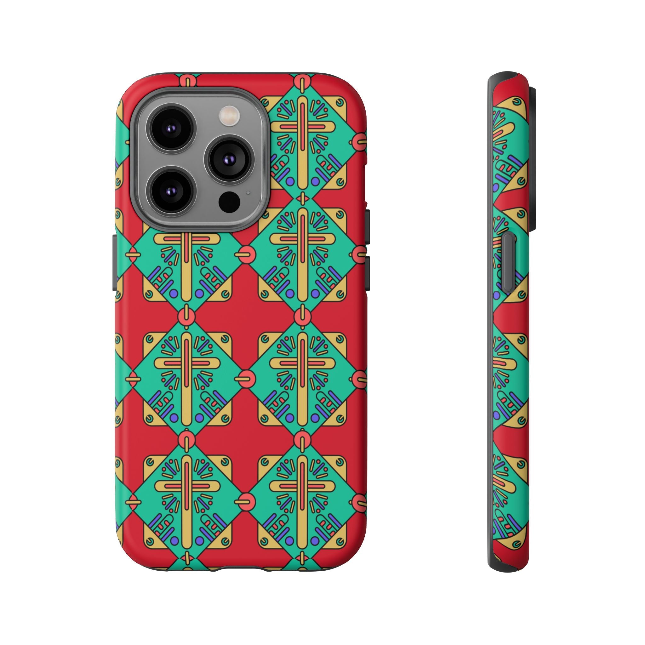 Funda resistente y vibrante para iPhone | Protección artística y colorida | Regalo católico único y elegante accesorio para teléfono