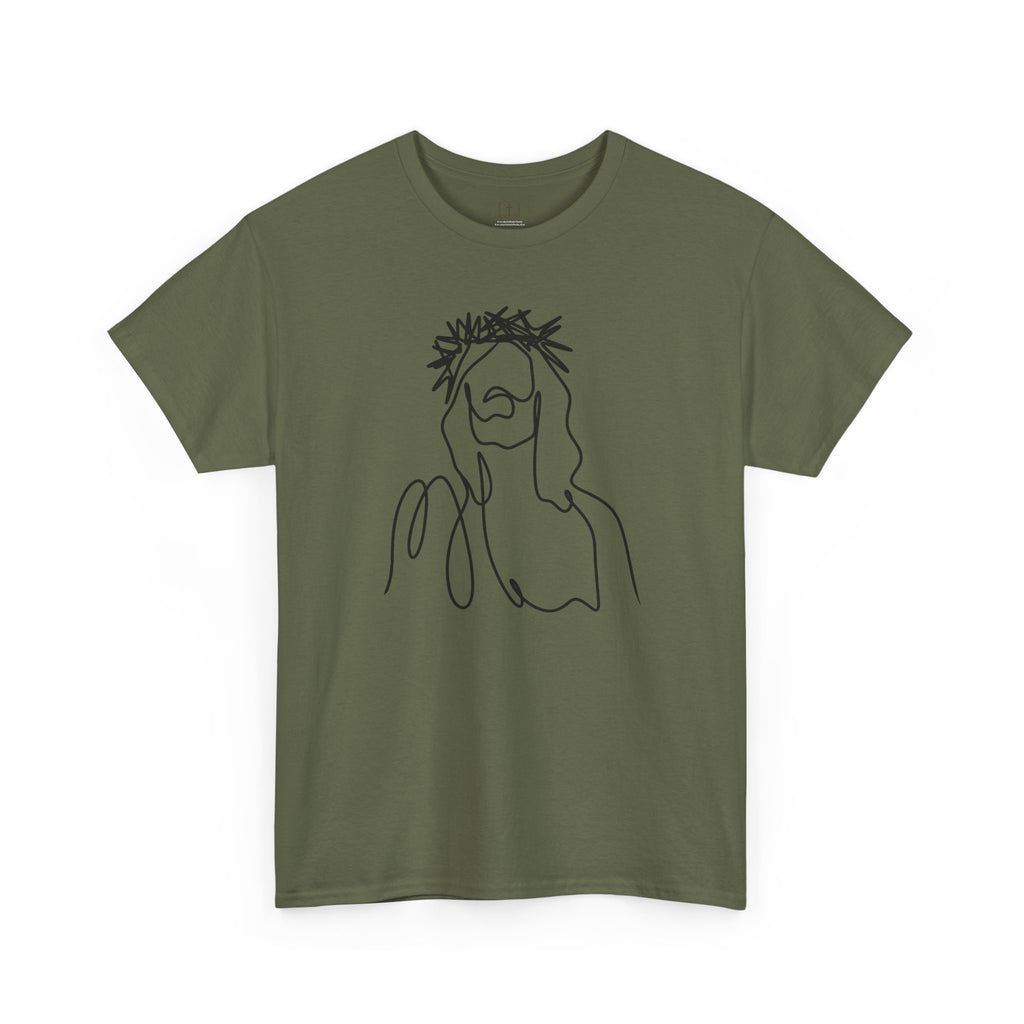Camiseta para mujer con dibujo artístico de Jesús | Camiseta minimalista de fe | Ropa cristiana