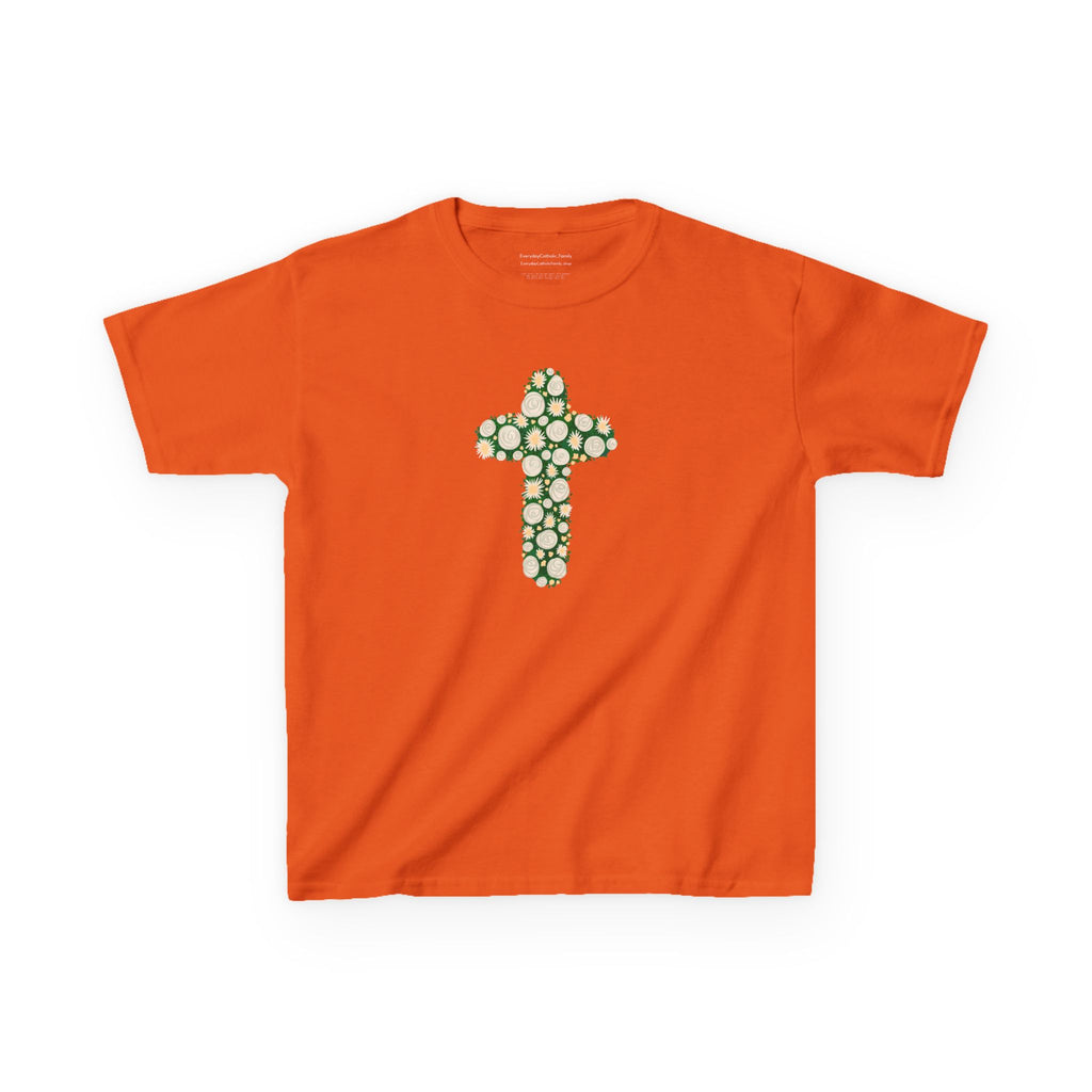 Camiseta infantil con cruz | Camiseta cristiana inspirada en la fe para niñas