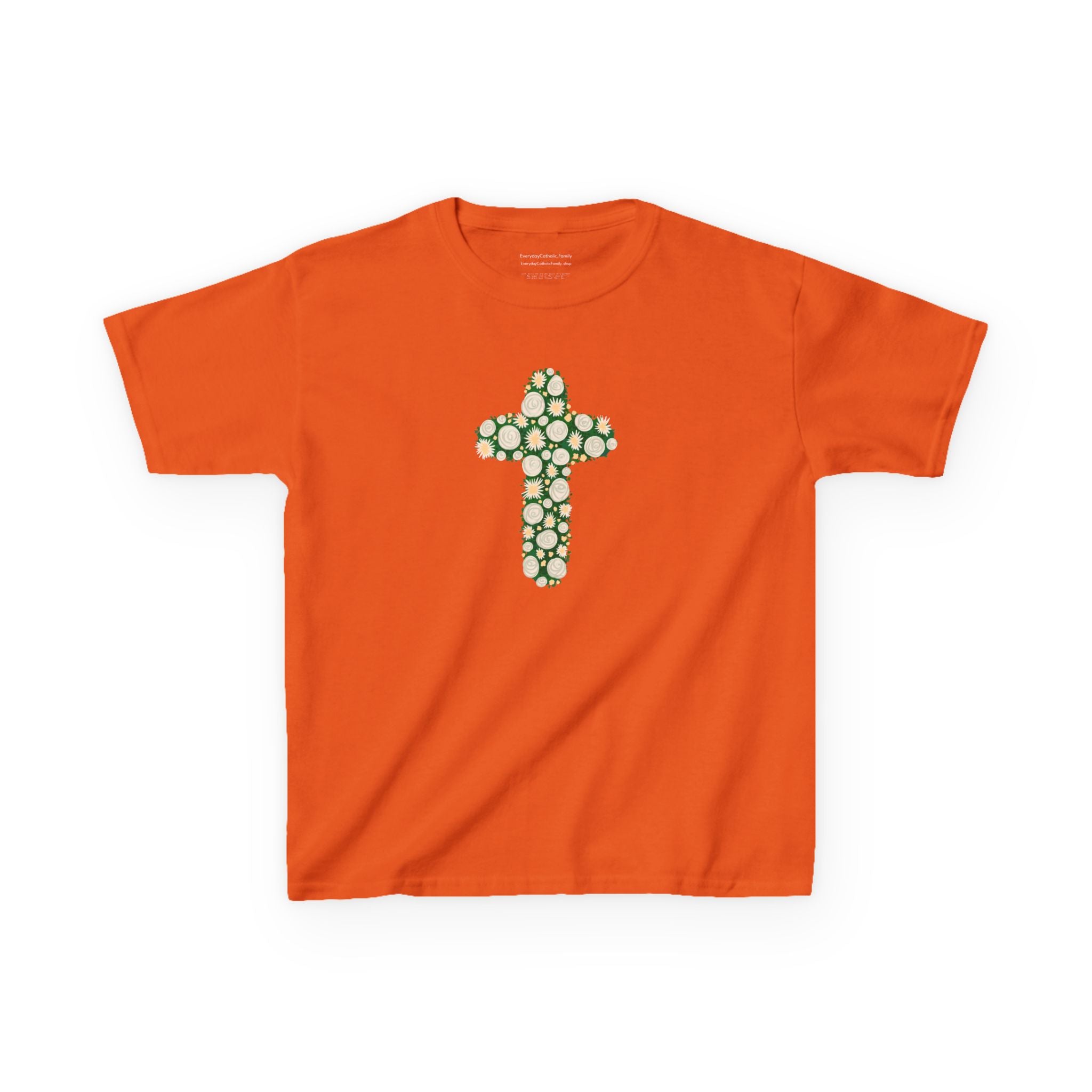 Camiseta infantil con cruz | Camiseta cristiana inspirada en la fe para niñas