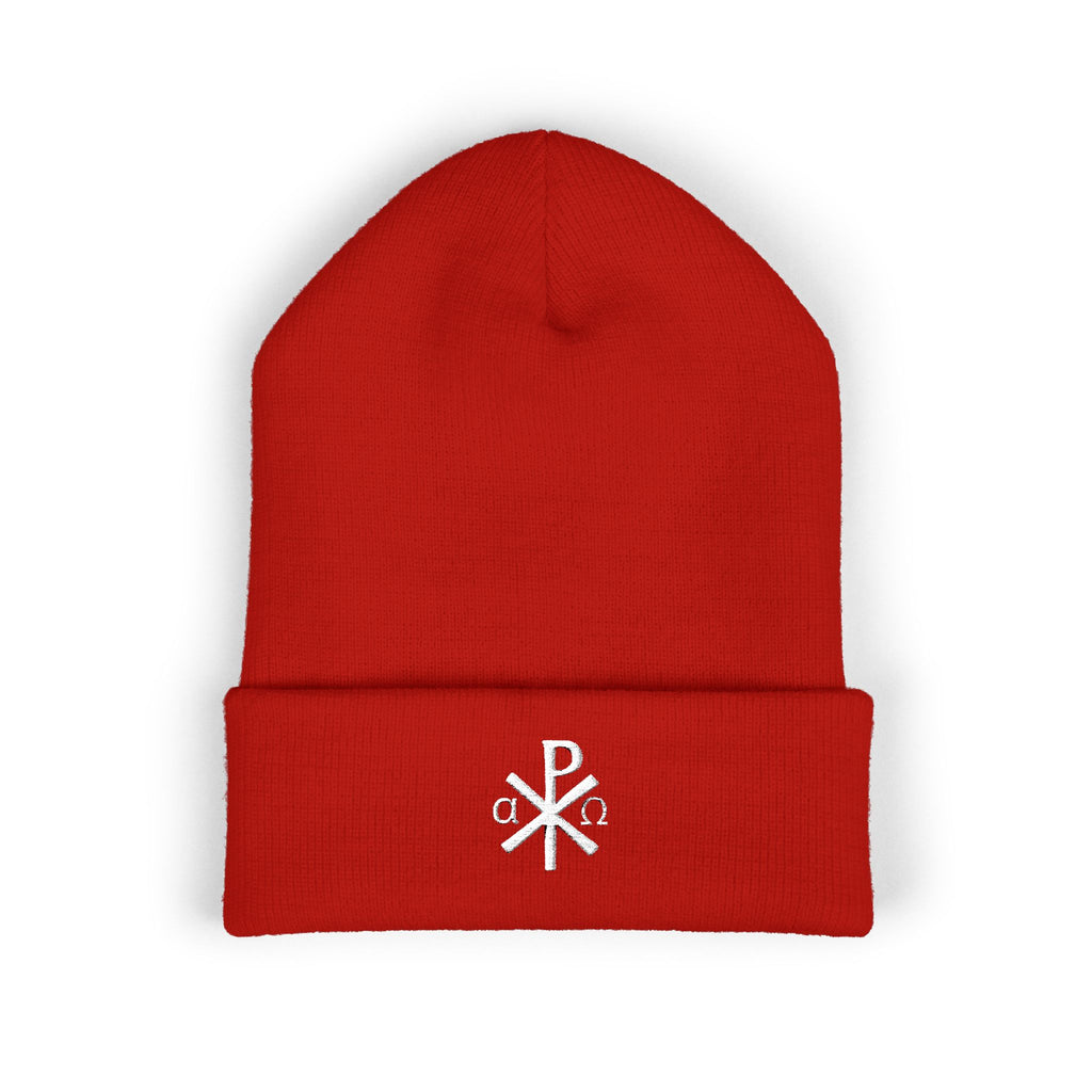 Gorro católico Chi Rho Alpha Omega - Gorro de invierno con cristograma cristiano