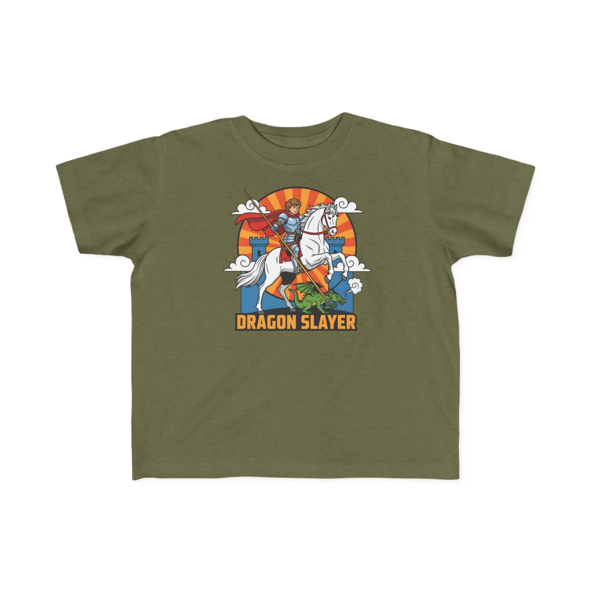 Camiseta infantil de San Jorge Cazador de Dragones | Camiseta de aventura inspirada en la fe para niños