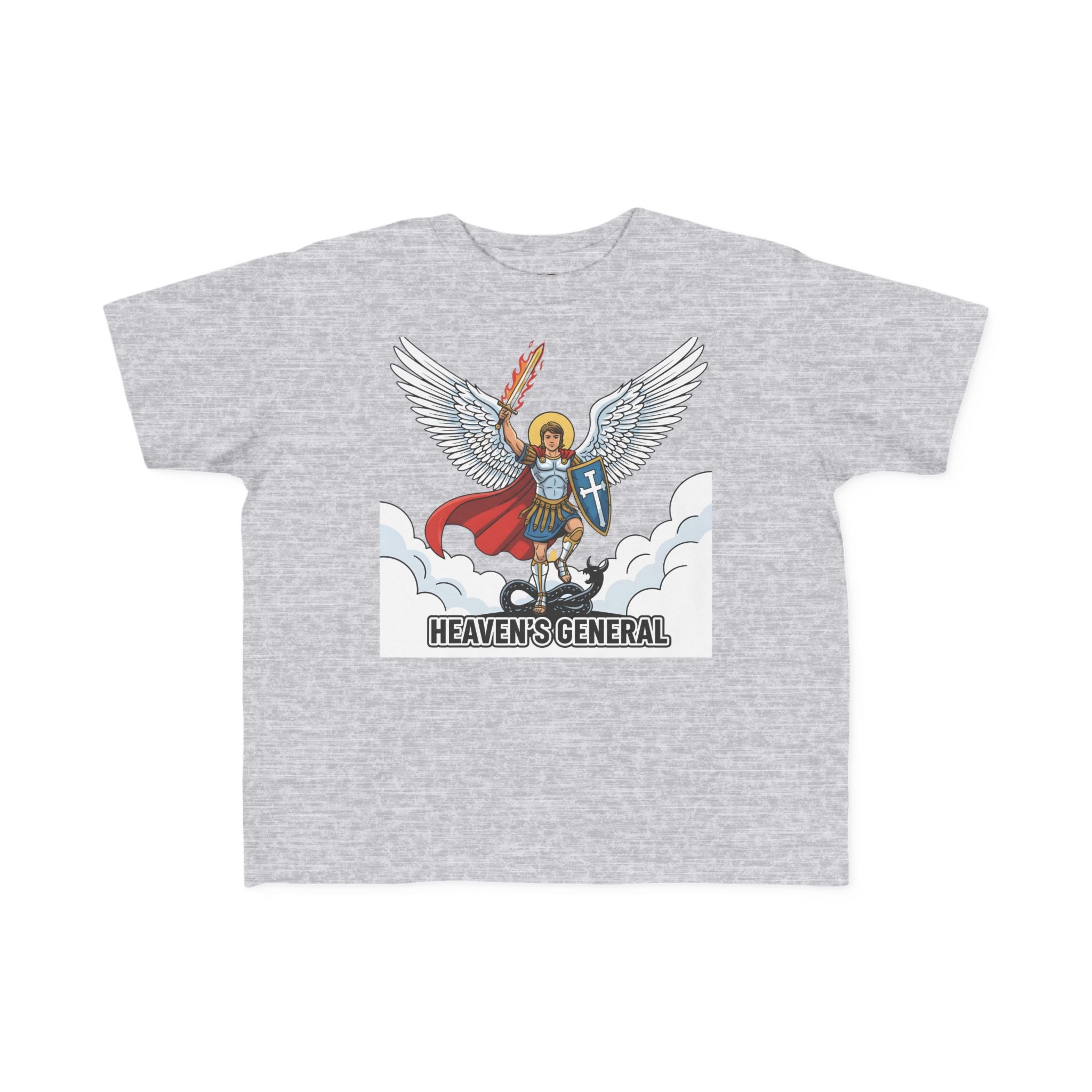 Camiseta de San Miguel Arcángel para niño | Camiseta cristiana Heaven's General para niño