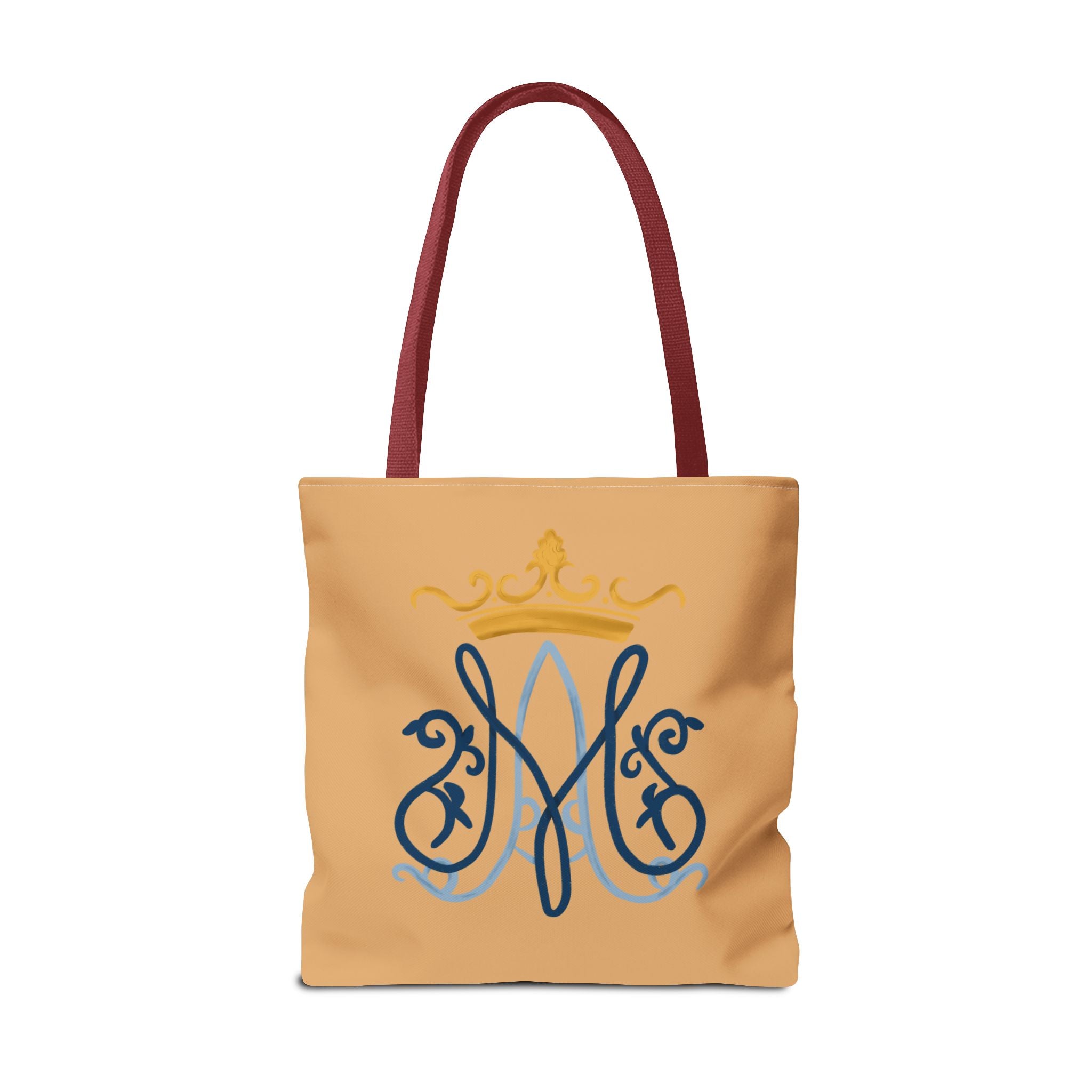 Bolso tote con monograma Marian en color melocotón – Colección Reina del Cielo