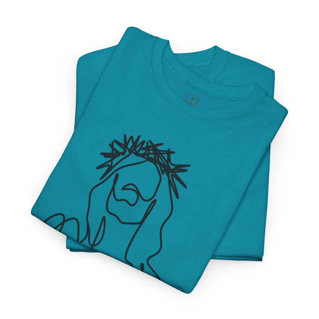 Camiseta para mujer con dibujo artístico de Jesús | Camiseta minimalista de fe | Ropa cristiana