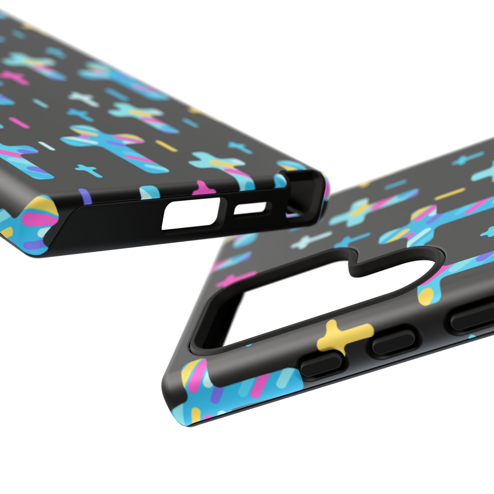 Colorful Cross Phone Case, Stylish Tough Case, Christian Phone Accessory, Unique Gift, Trendy Mobile Cover