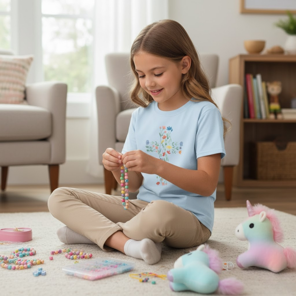 Camiseta cruzada floral para niños pequeños