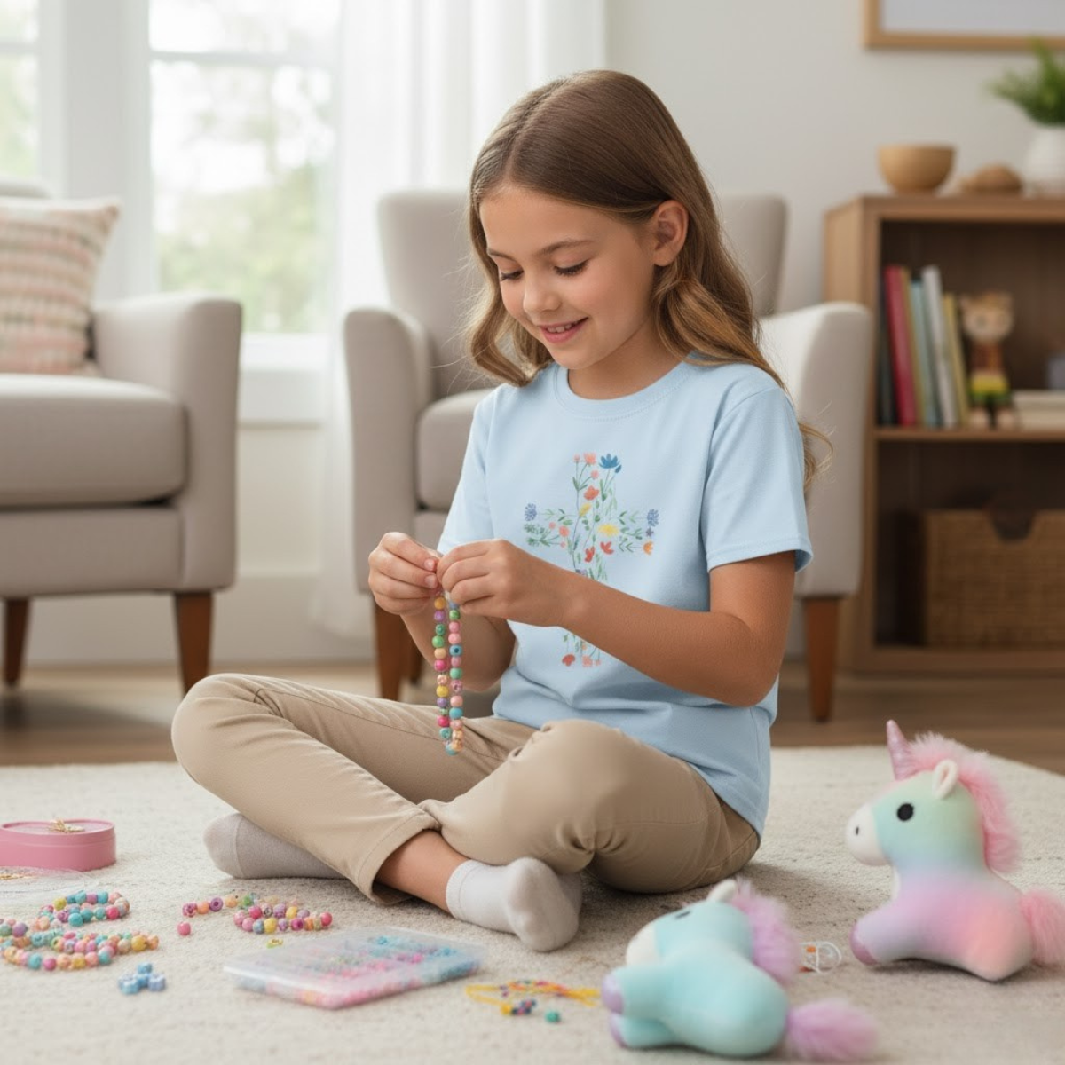 Toddler  Floral Cross Tee