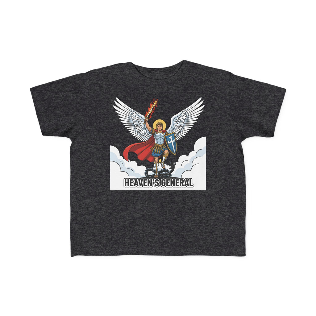Camiseta de San Miguel Arcángel para niño | Camiseta cristiana Heaven's General para niño