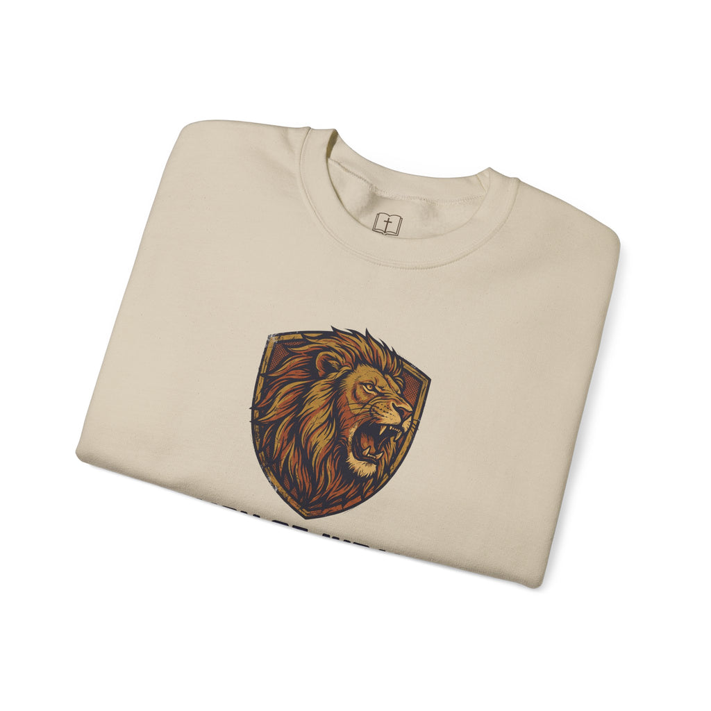 Sudadera de cuello redondo del León de Judá - Ropa de fe católica para hombre