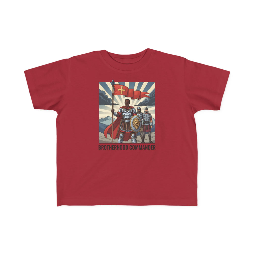 Camiseta infantil de Comandante de la Hermandad: divertida camiseta gráfica para niños, perfecta para jugar, regalar, cumpleaños o celebraciones.
