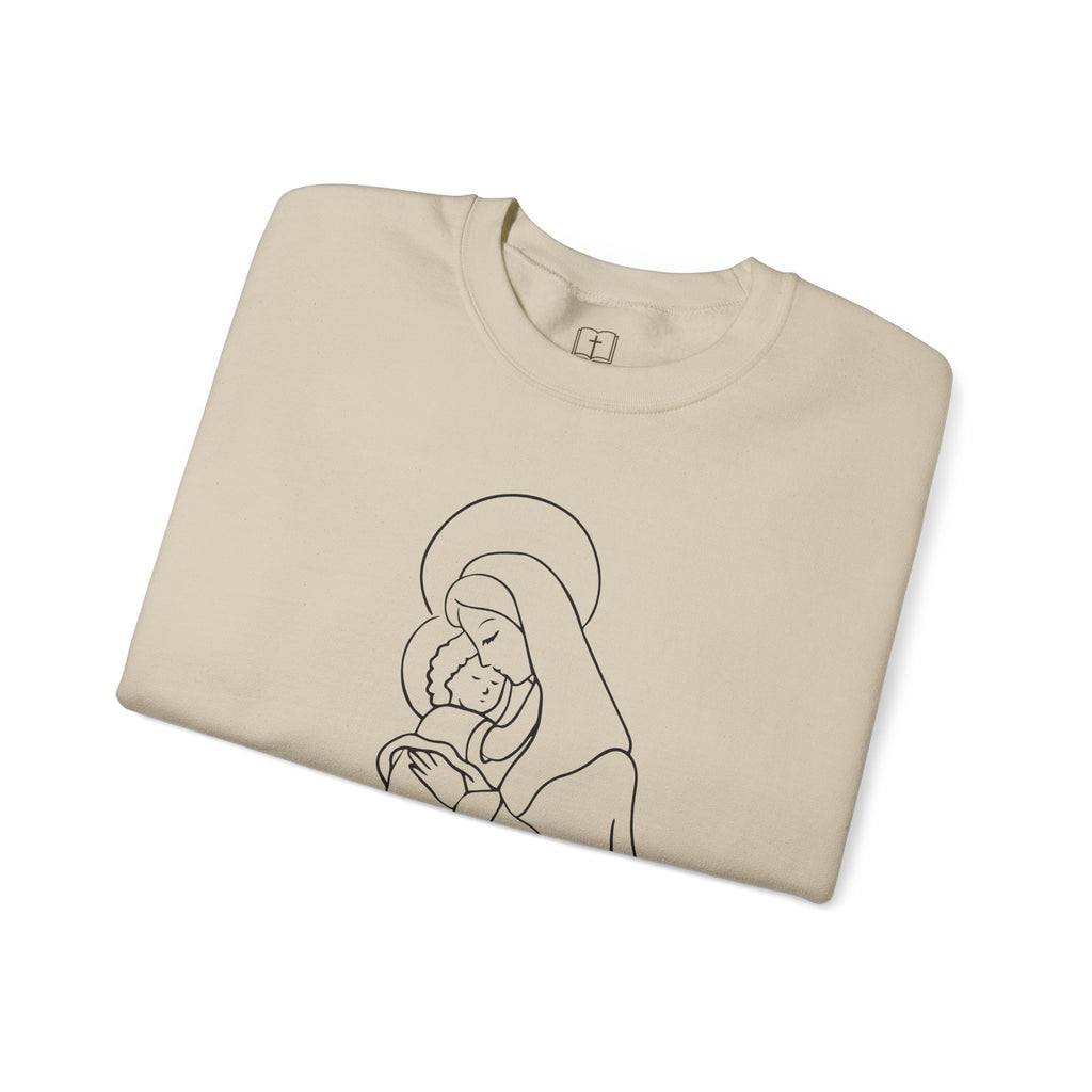 Sudadera minimalista Marian | Cuello redondo inspirado en la fe para mujer | Ropa acogedora para otoño e invierno