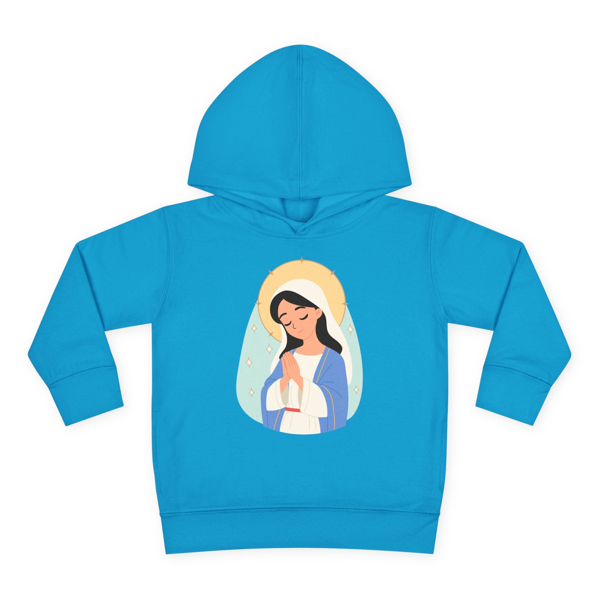Sudadera con capucha para niña con la Virgen María Rezando | Sudadera con capucha inspirada en la fe para niñas | Ropa católica suave y acogedora