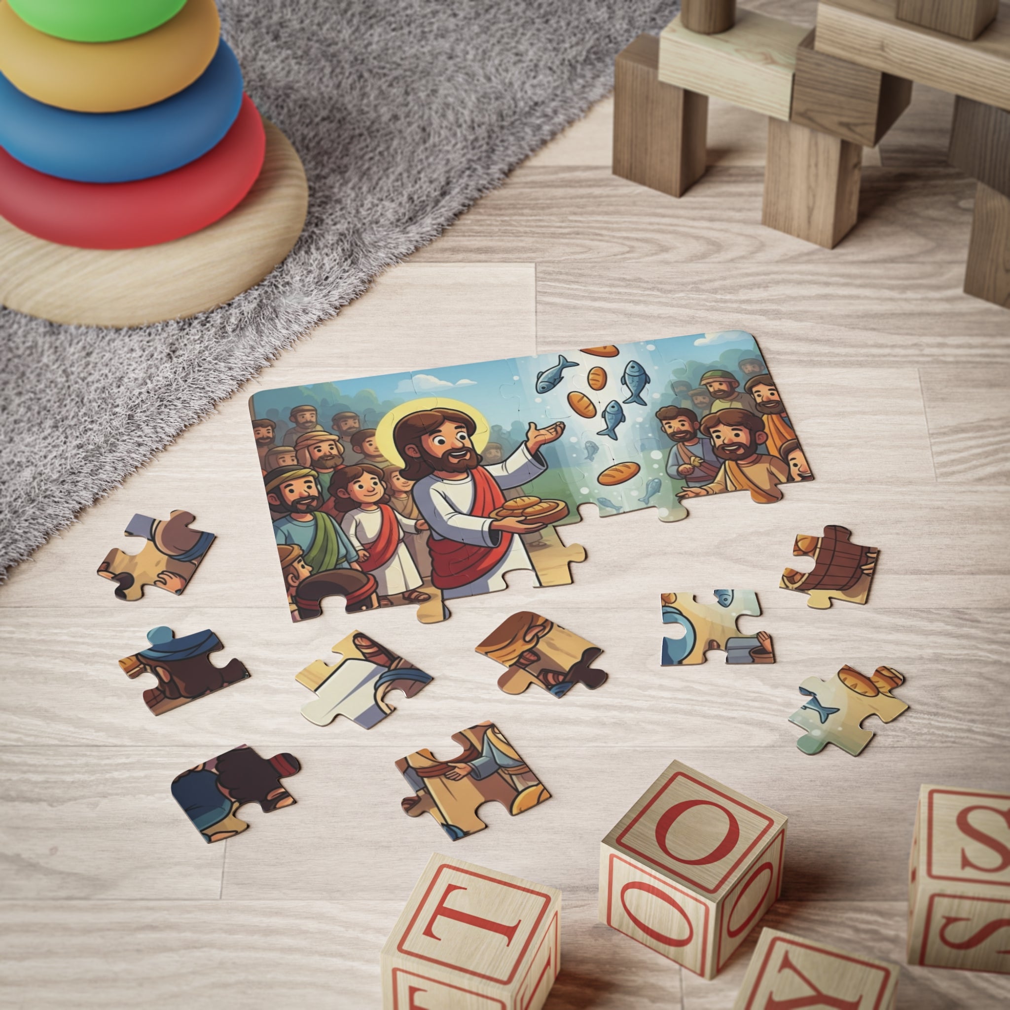 Jesus Feeds the Multitude 30-Piece Kids' Puzzle — Biblical Story Puzzle for Toddlers & Sunday School