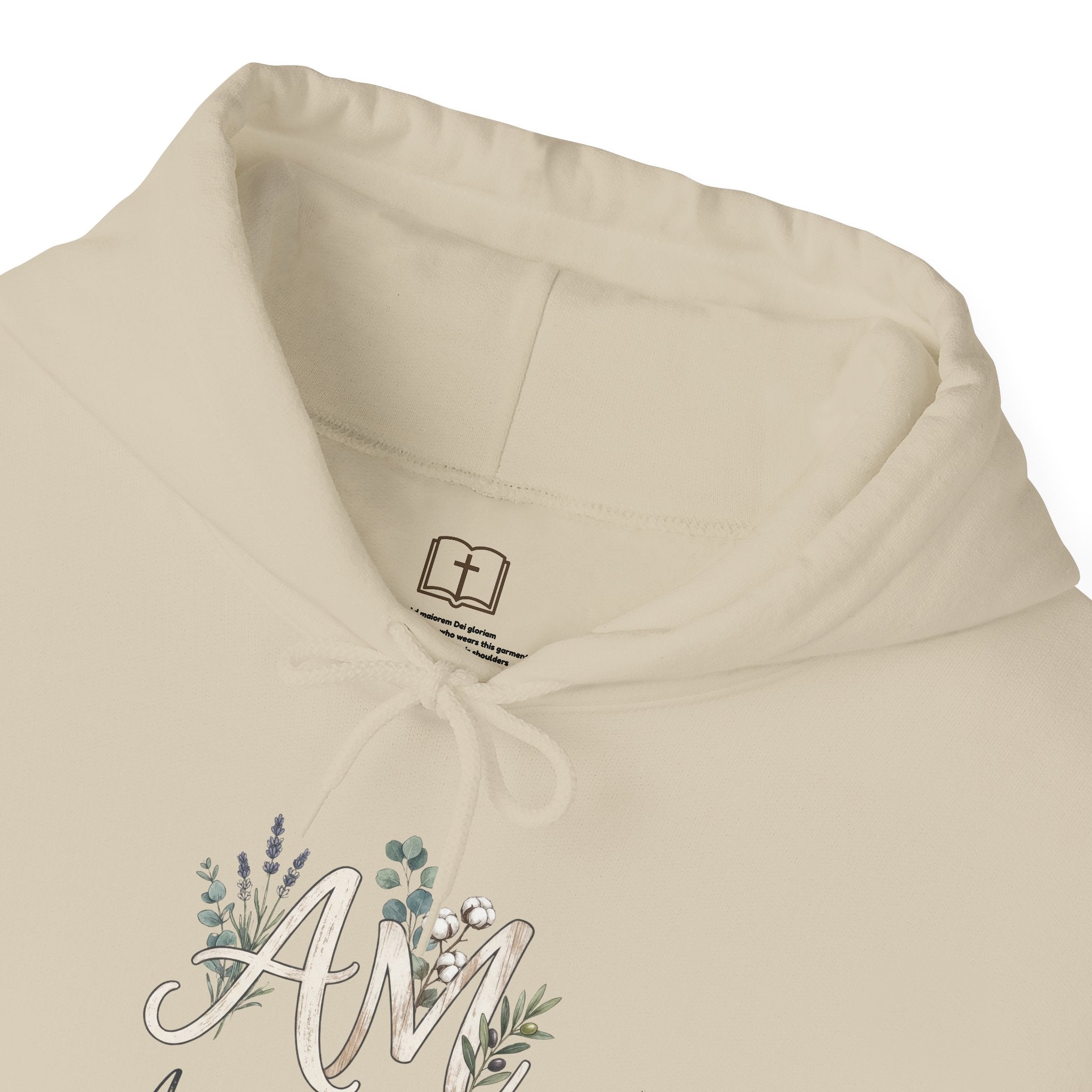 Auspice Maria Floral Gold Catholic Hoodie - Cozy Pullover Sweatshirt