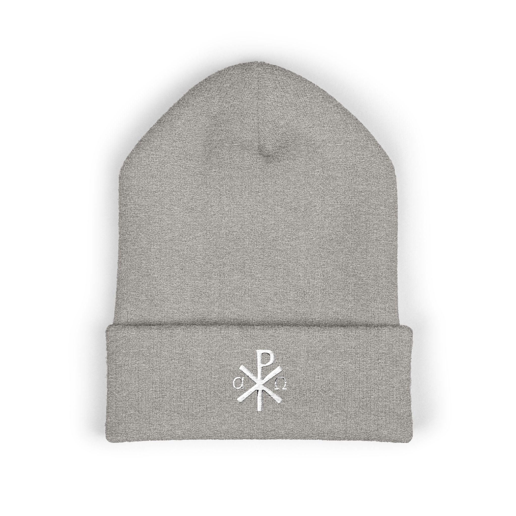 Chi Rho Alpha Omega Catholic Beanie - Christian Christogram Winter Hat