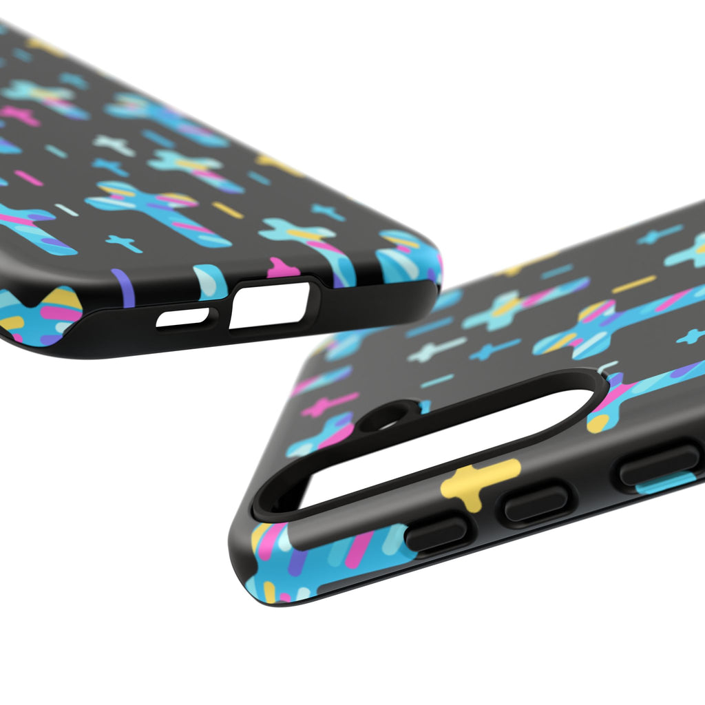 Colorful Cross Phone Case, Stylish Tough Case, Christian Phone Accessory, Unique Gift, Trendy Mobile Cover