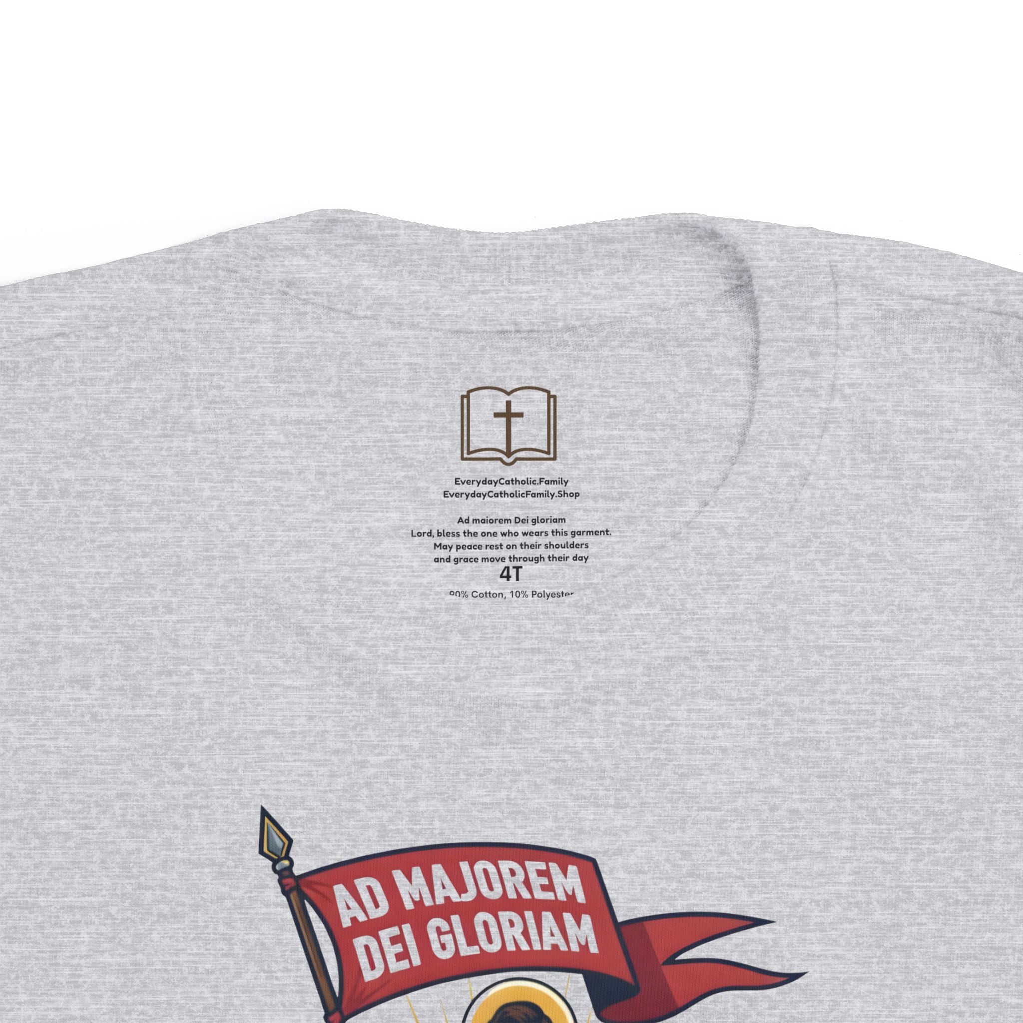Camiseta de San Ignacio de Loyola para niños pequeños | Camiseta de aventura de fe "Comandante de Dios"