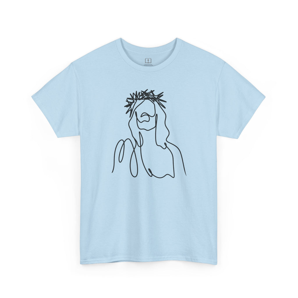 Camiseta para mujer con dibujo artístico de Jesús | Camiseta minimalista de fe | Ropa cristiana