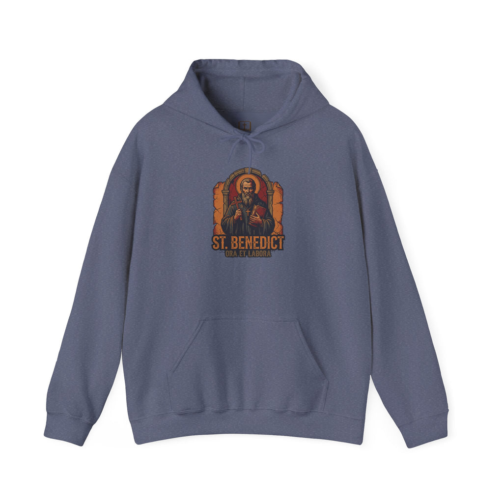 St. Benedict Ora et Labora Catholic Hoodie - Vintage Faith Sweatshirt