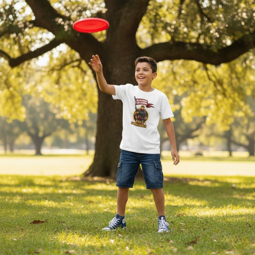 Camiseta de San Ignacio de Loyola para niños pequeños | Camiseta de aventura de fe "Comandante de Dios"