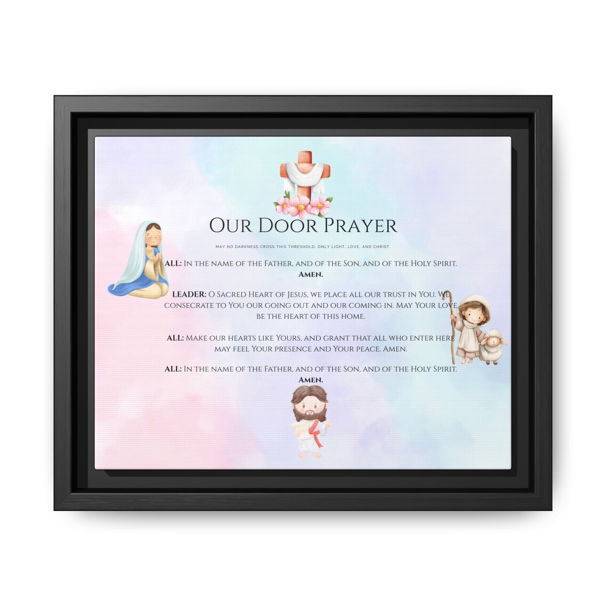 Oración de nuestra puerta” Arte mural familiar del Sagrado Corazón