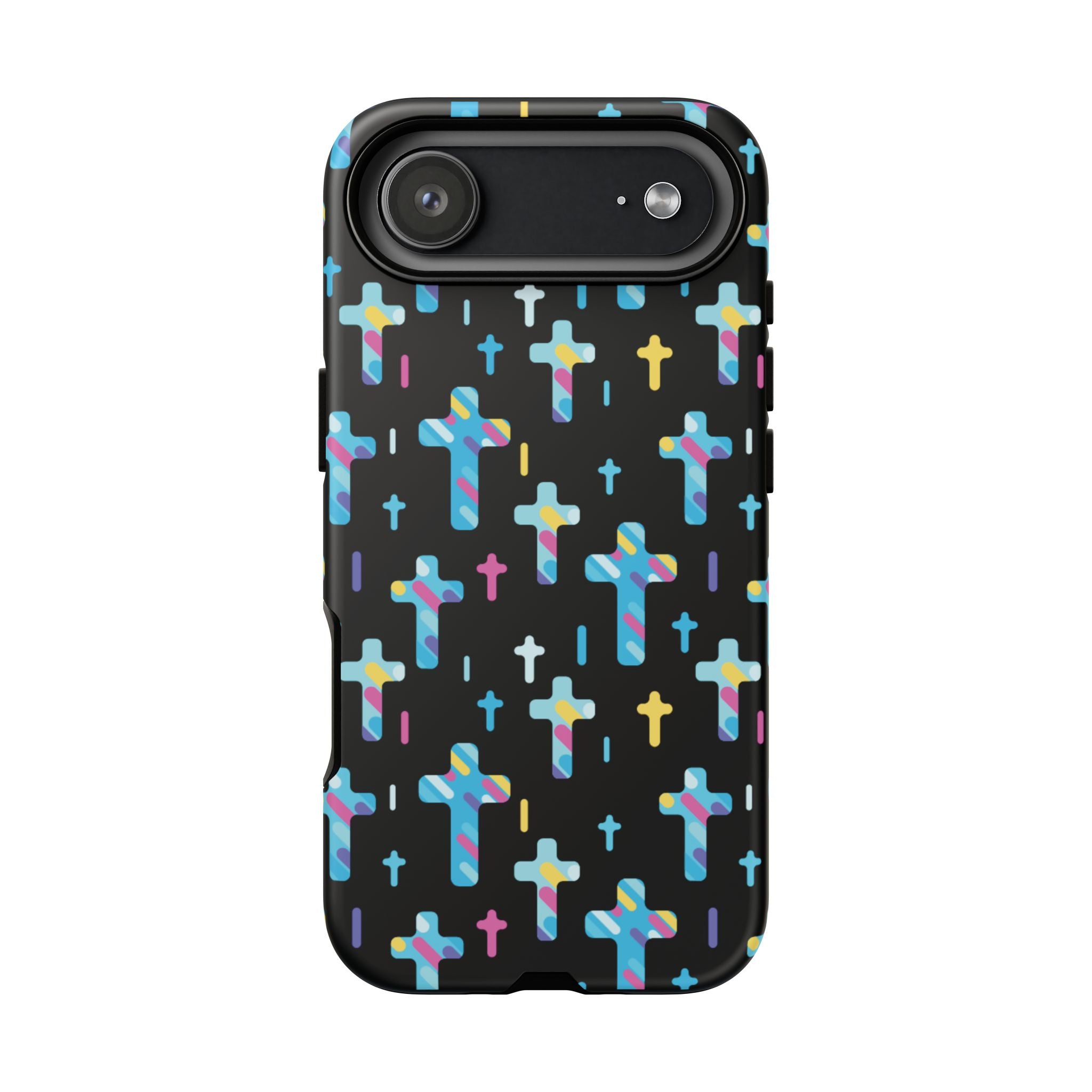 Funda para teléfono con cruz colorida | Protección inspirada en la fe para iPhone | Regalo católico y accesorio para el día a día