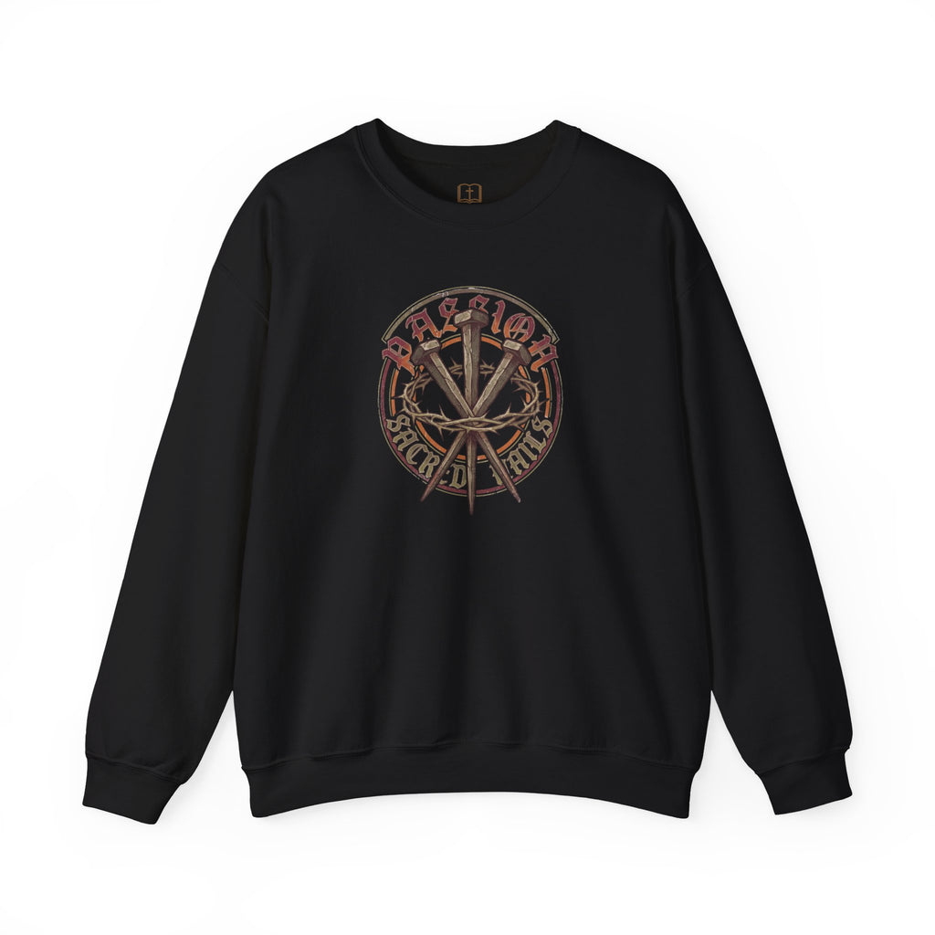 Sacred Nails Crewneck Sweatshirt - Authentic Catholic Apparel for Men