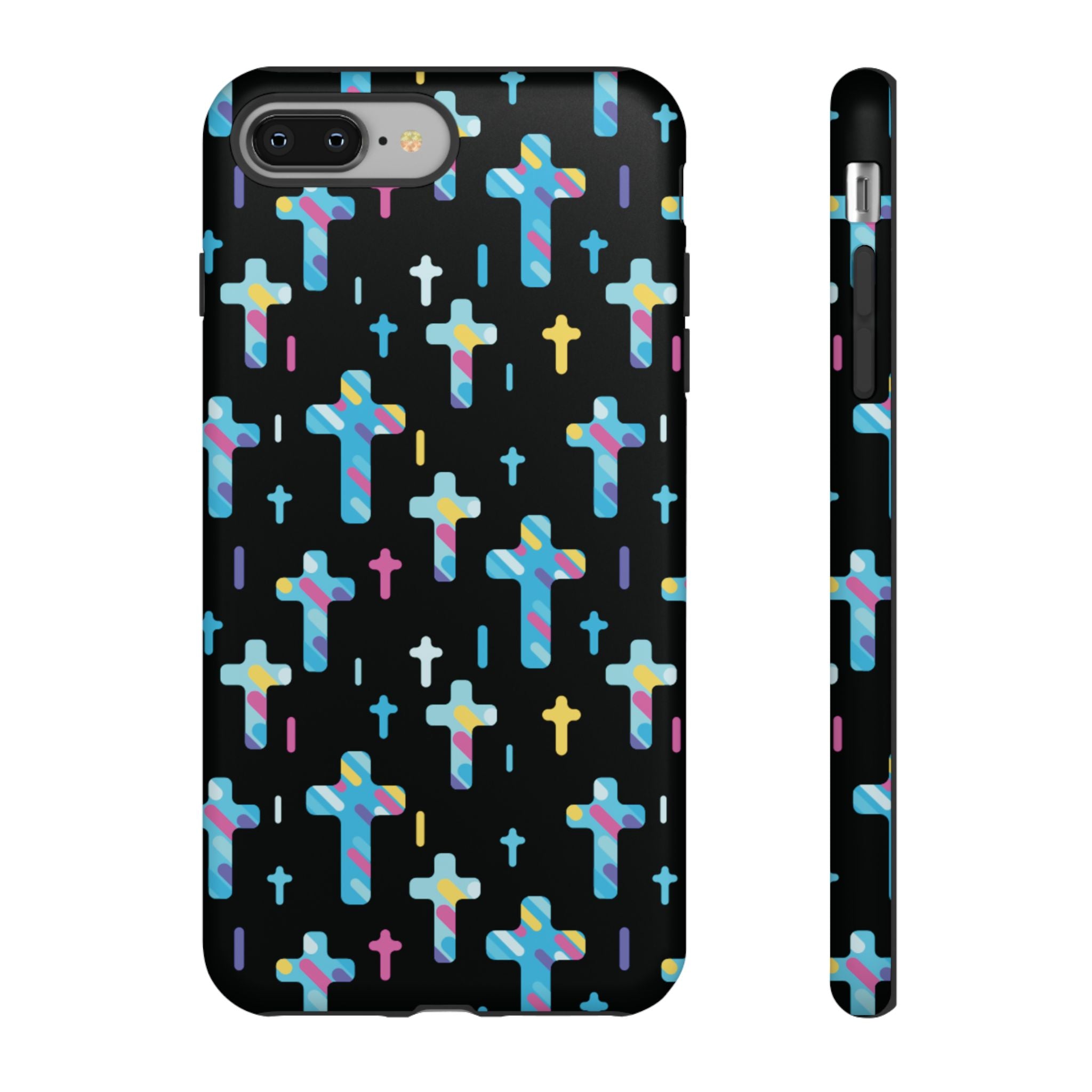 Funda para teléfono con cruz colorida | Protección inspirada en la fe para iPhone | Regalo católico y accesorio para el día a día