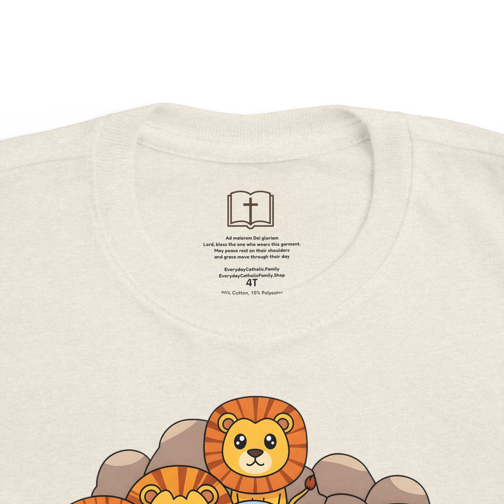 Camiseta infantil "El fiel Daniel en el foso de los leones" | Camiseta de historia católica