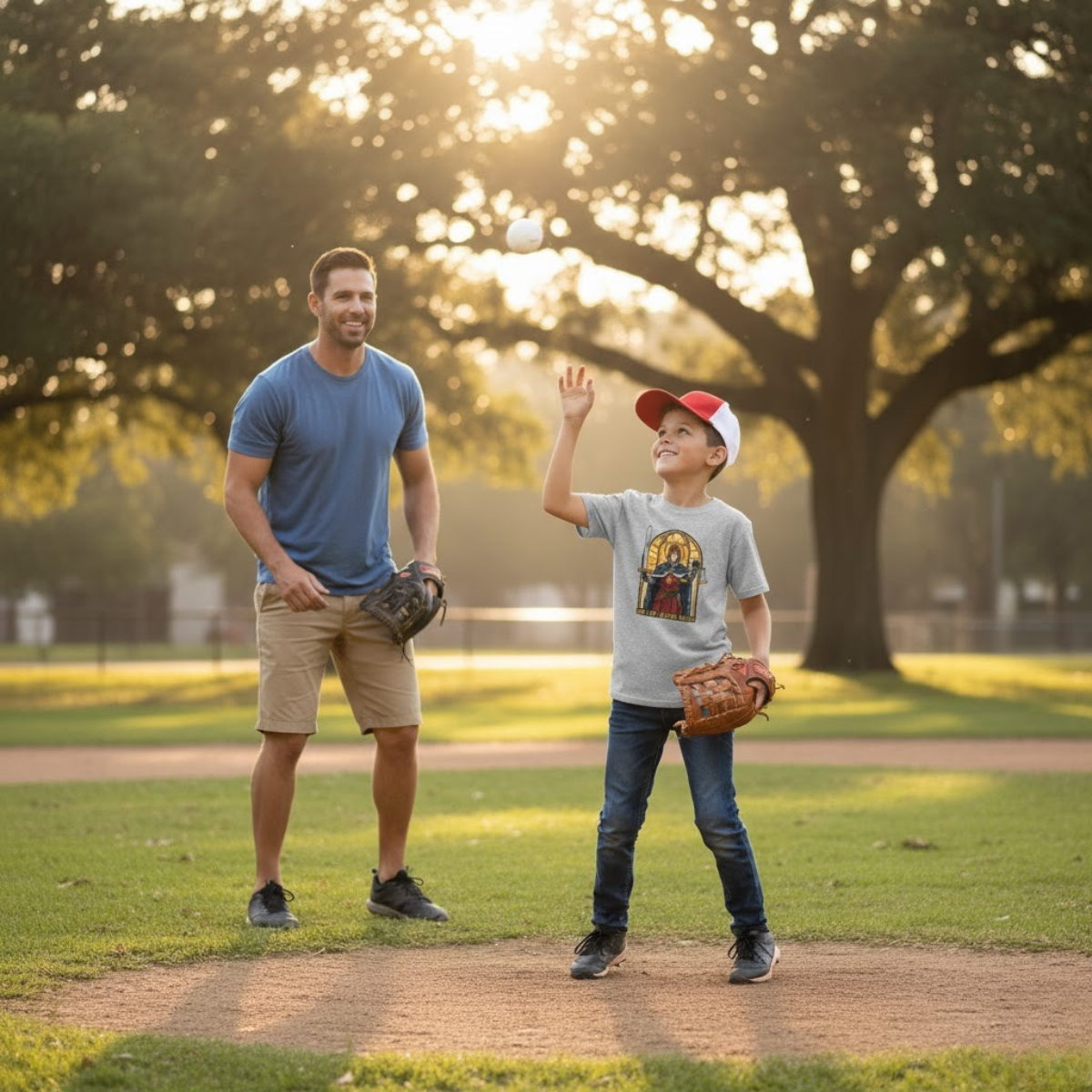 Camiseta de San Luis IX para niño | Camiseta cristiana "Fiel Caballero" para niño