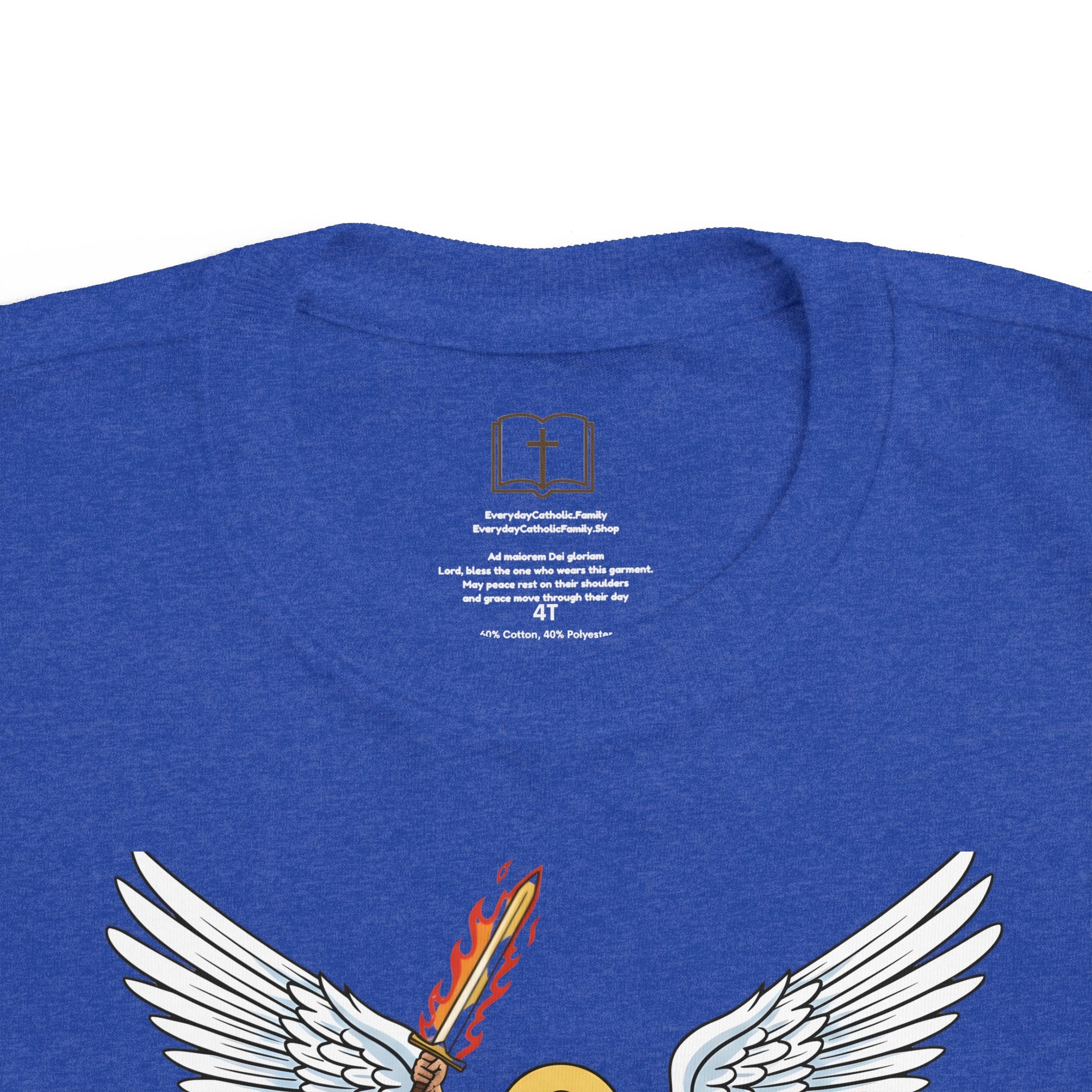 Camiseta de San Miguel Arcángel para niño | Camiseta cristiana Heaven's General para niño