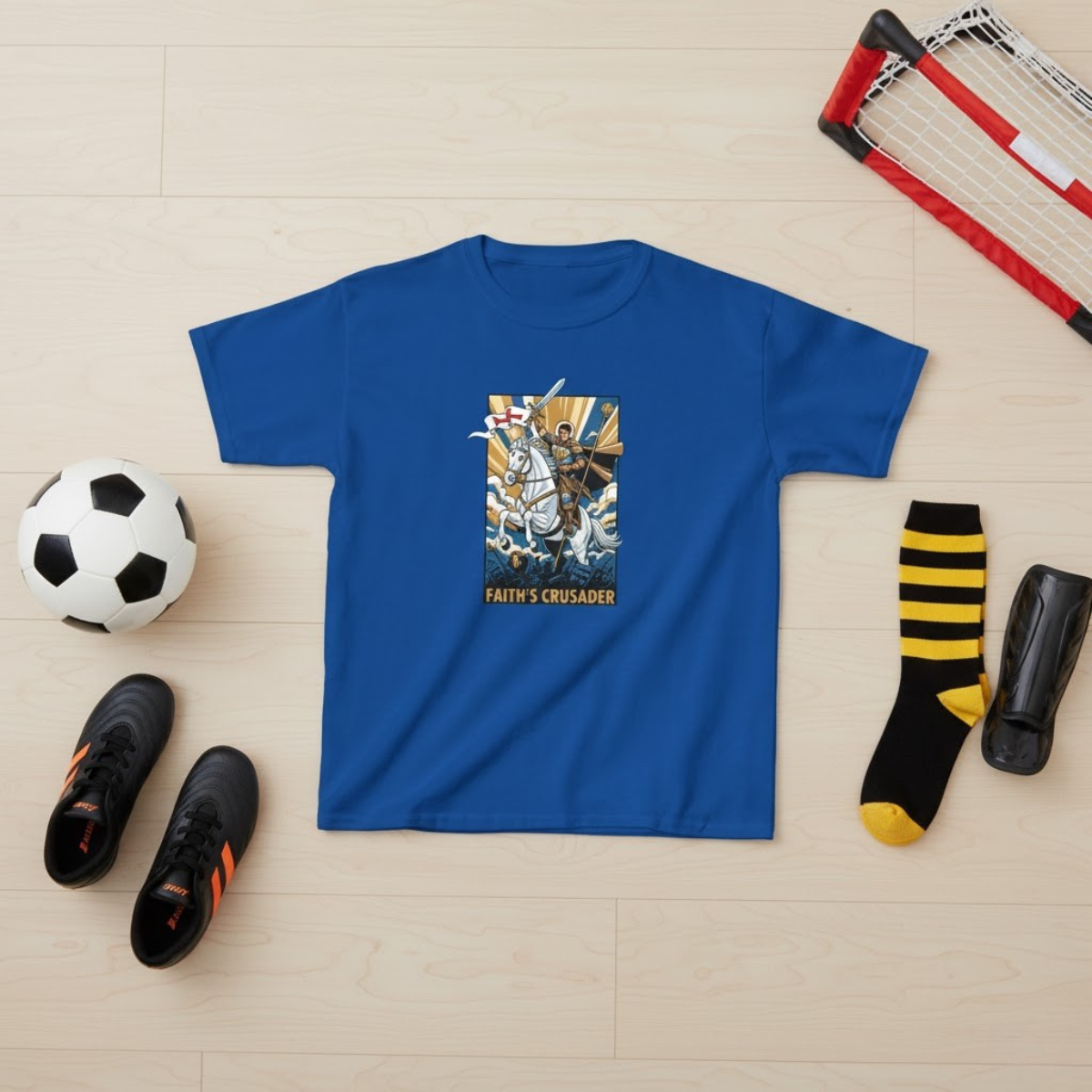 Camiseta infantil de Santiago el Mayor | Camiseta de aventura de Faith's Crusader
