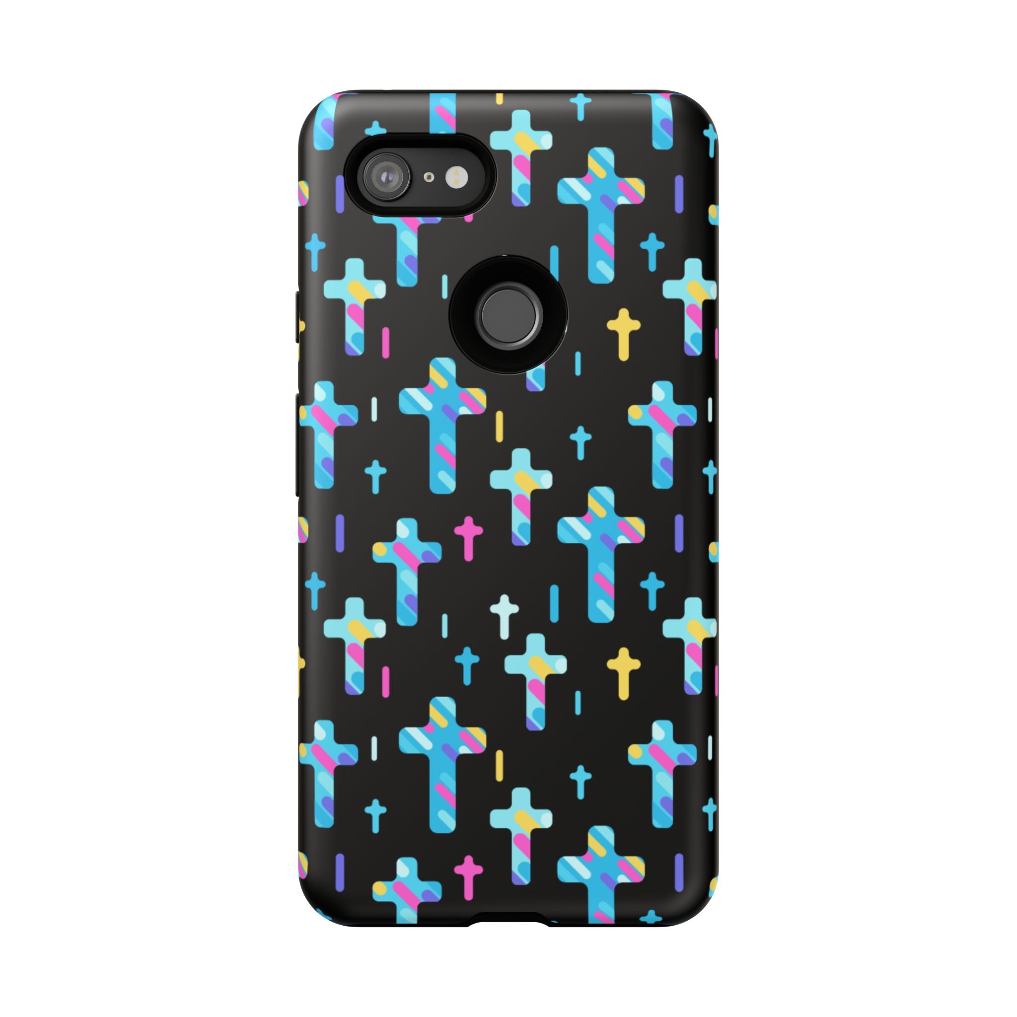 Funda para Google Pixel con cruz colorida | Protección inspirada en la fe | Regalo cristiano y accesorio para el día a día
