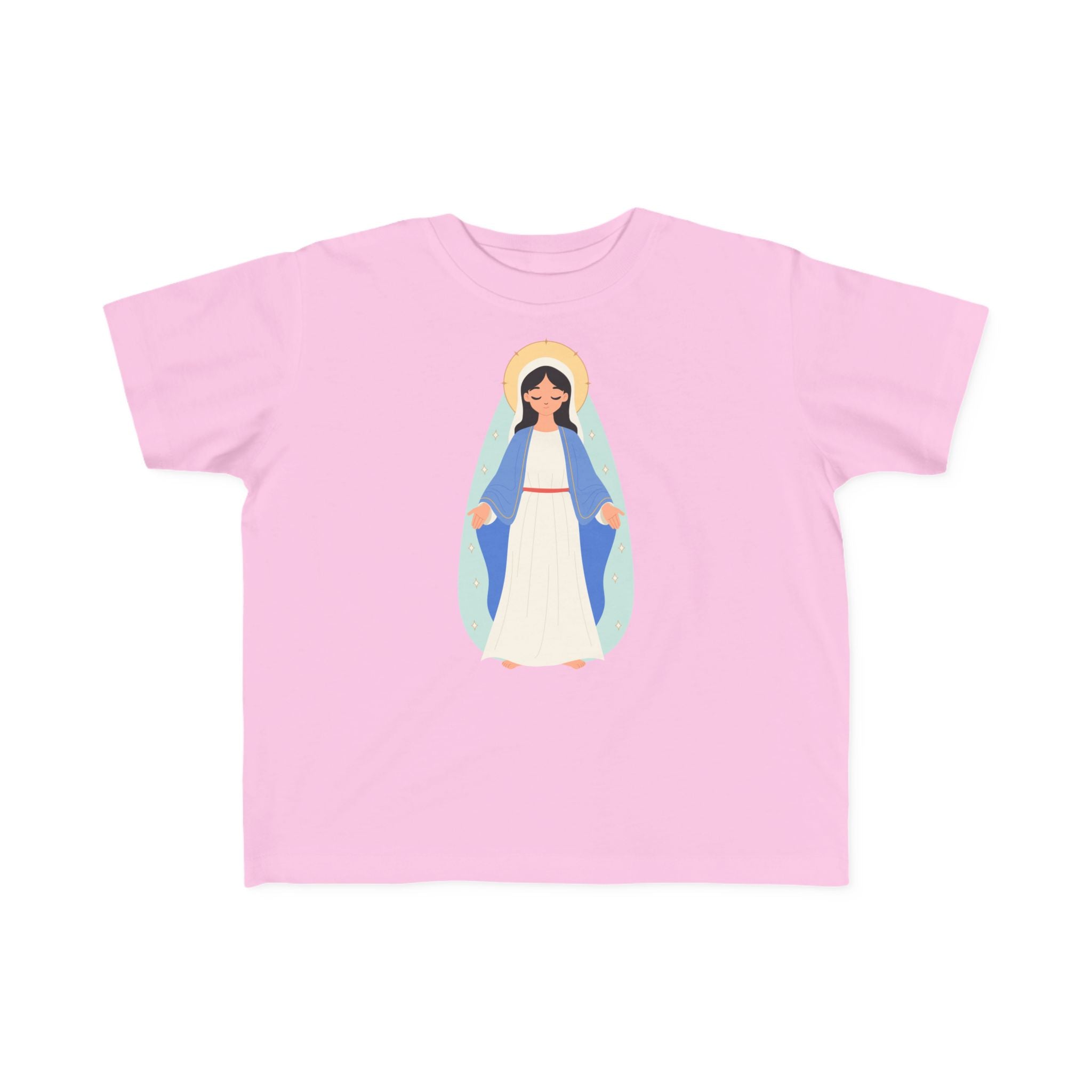 Camiseta de la Virgen María para niña | Camiseta católica suave para niña | Ropa infantil con inspiración religiosa