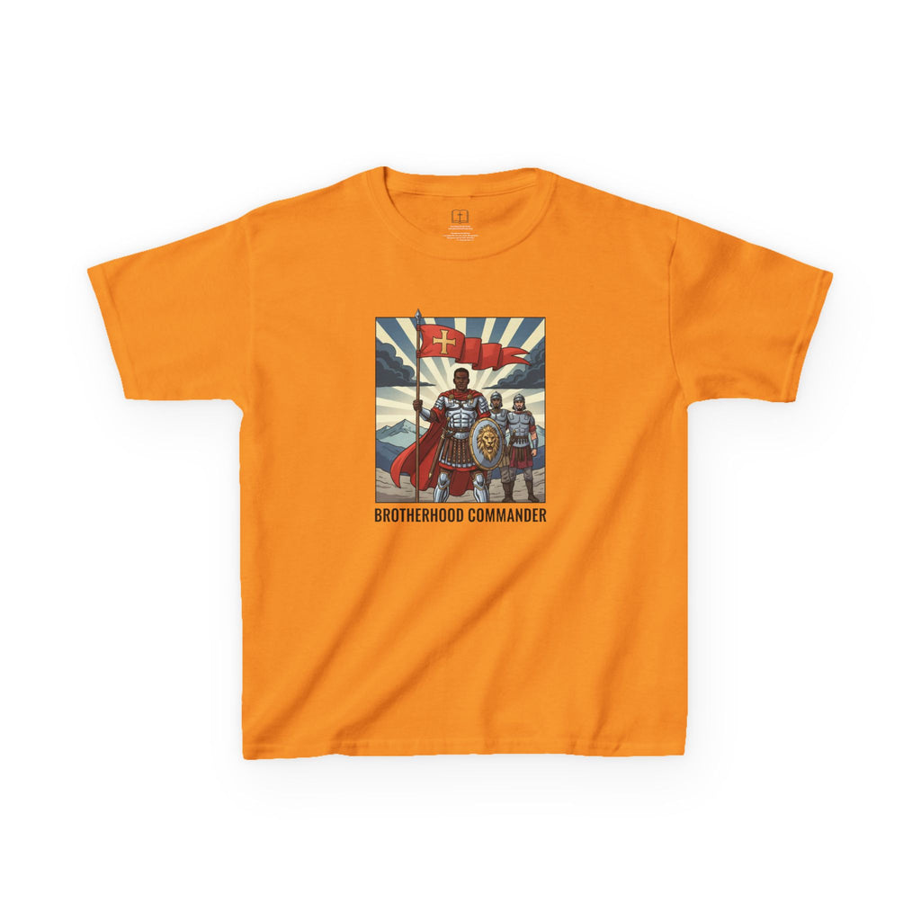Camiseta infantil de Comandante de la Hermandad: divertida camiseta gráfica para niños y niñas, perfecta para jugar, regalar, cumpleaños o celebraciones.
