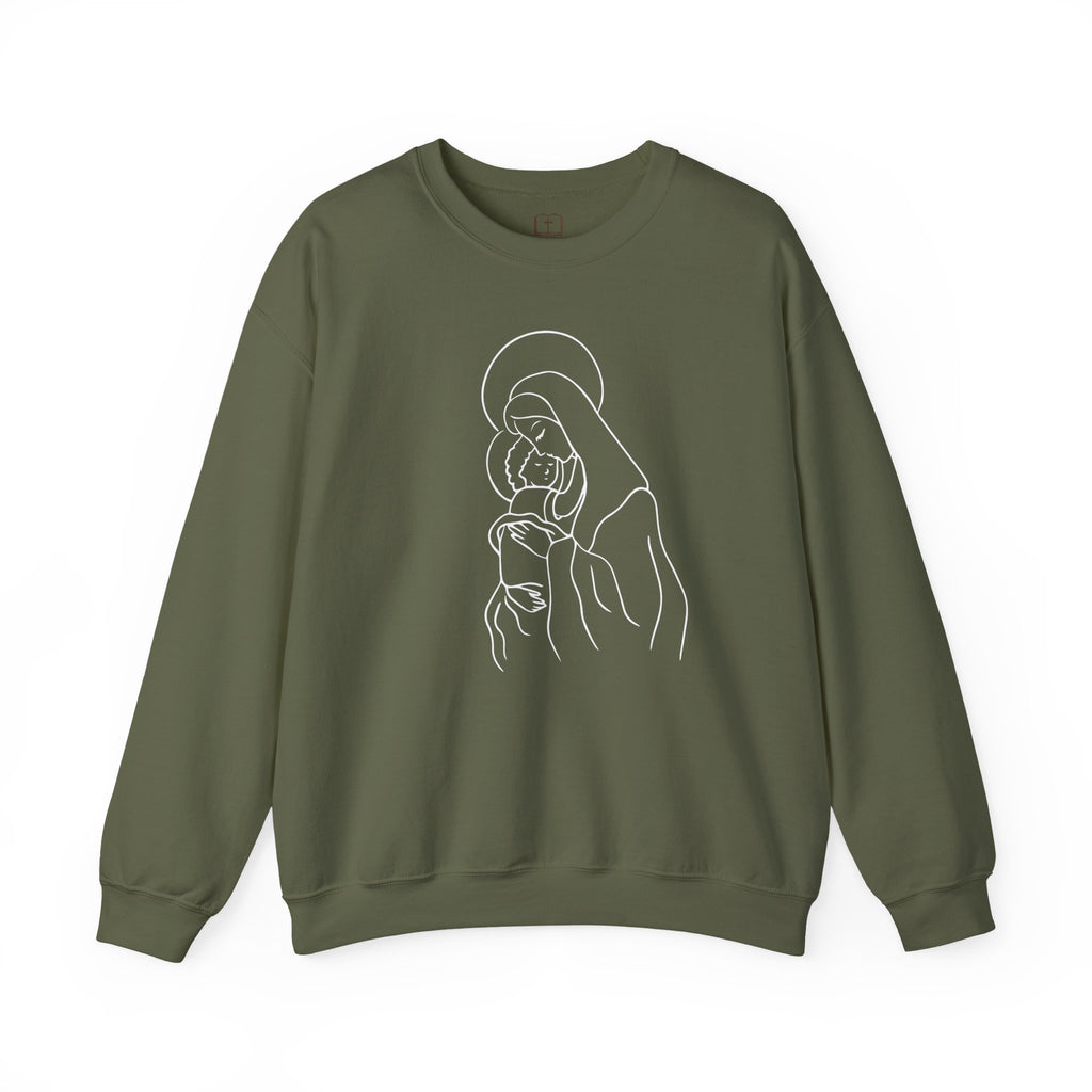 Sudadera minimalista Marian | Cuello redondo inspirado en la fe para mujer | Ropa acogedora para otoño e invierno