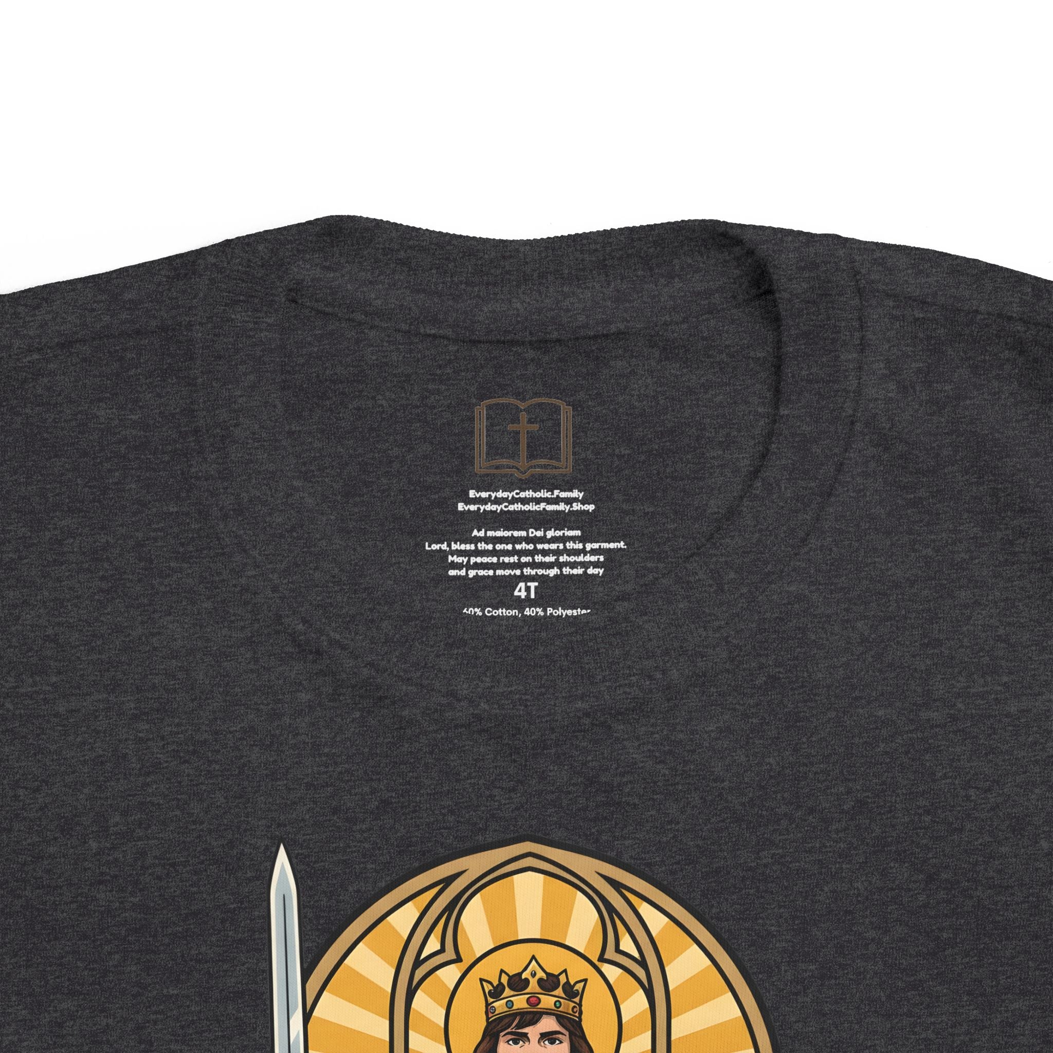 Camiseta de San Luis IX para niño | Camiseta cristiana "Fiel Caballero" para niño
